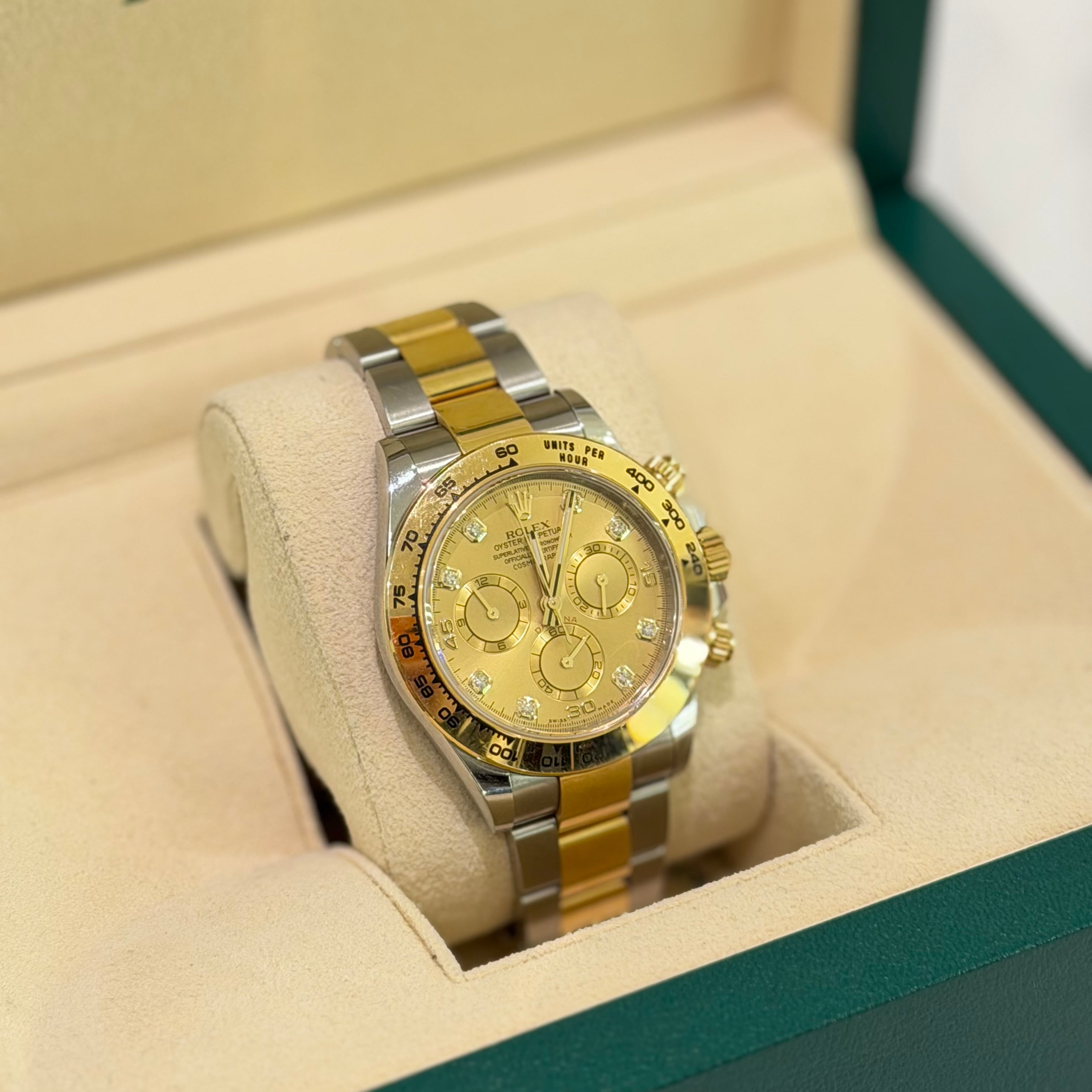 ROLEX OYSTER PERPETUAL COSMOGRAPH DAYTONA M116503 STEEL AND YELLOW GOLD WITH DIAMOND DIAL