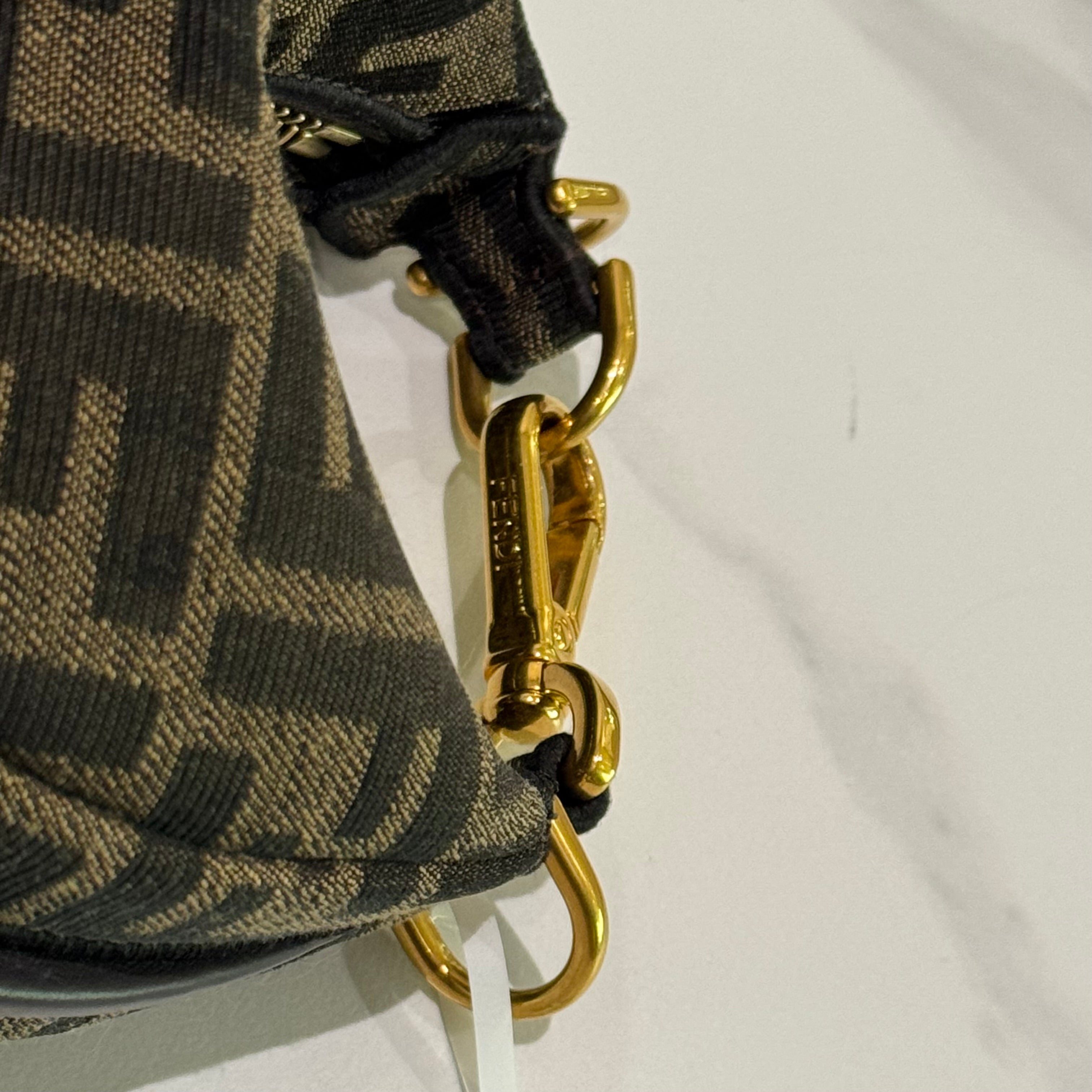 FENDI NANO FENDIGRAPHY BROWN HANDBAG