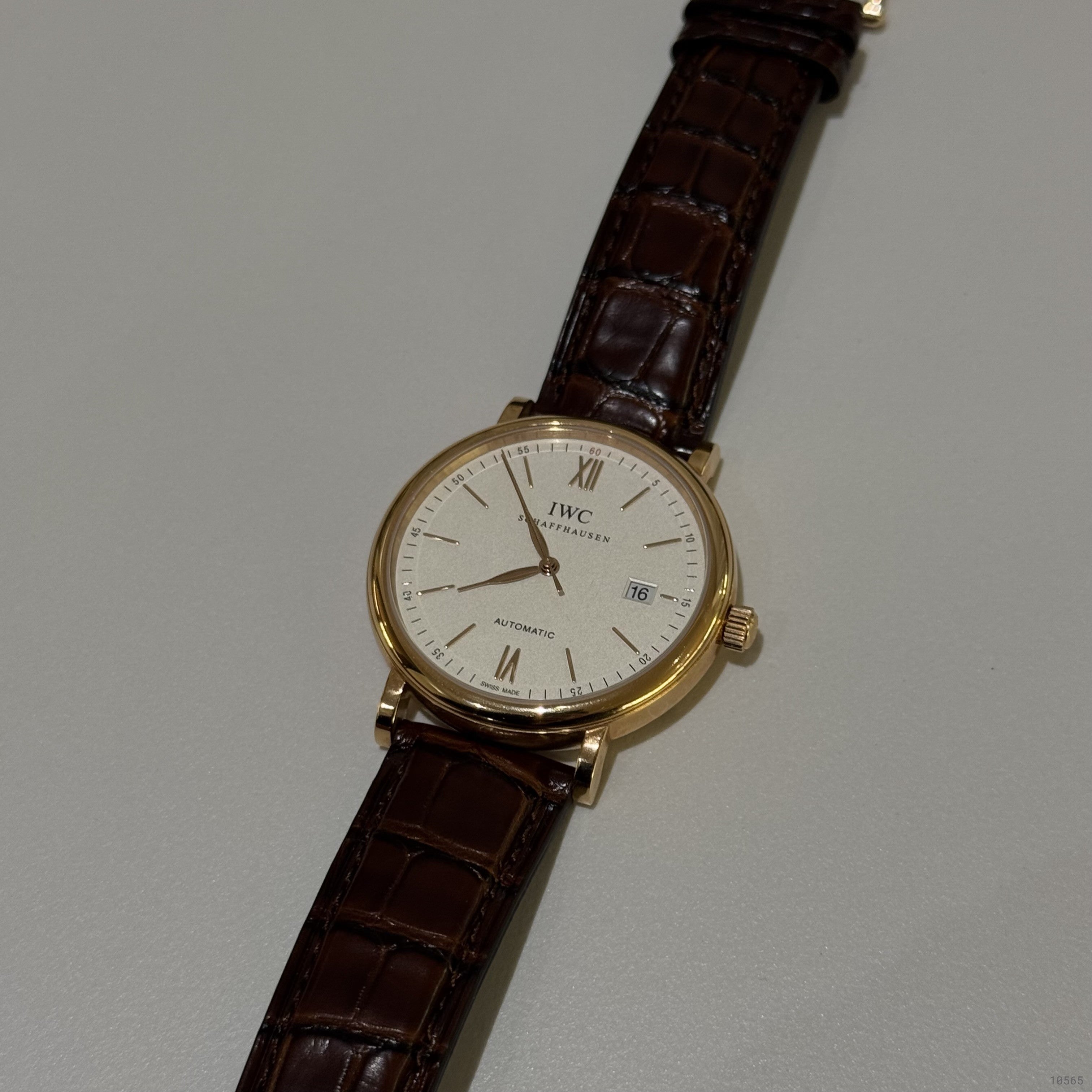 IWC PORTOFINO IW356504 18K ROSE GOLD CASE CROCODILE LEATHER STRAP