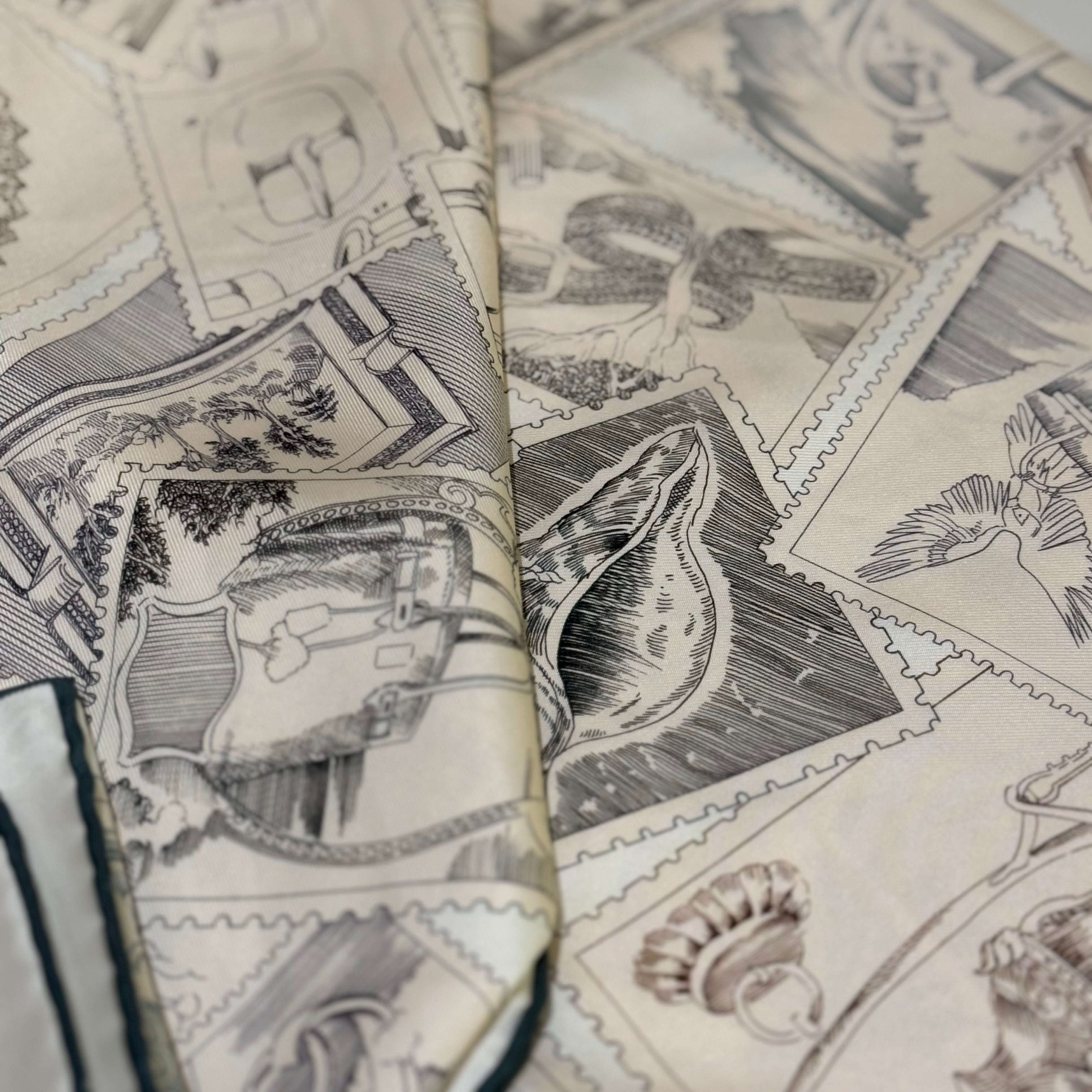 HERMES CARRE TWILL ROSE SILK SCARF