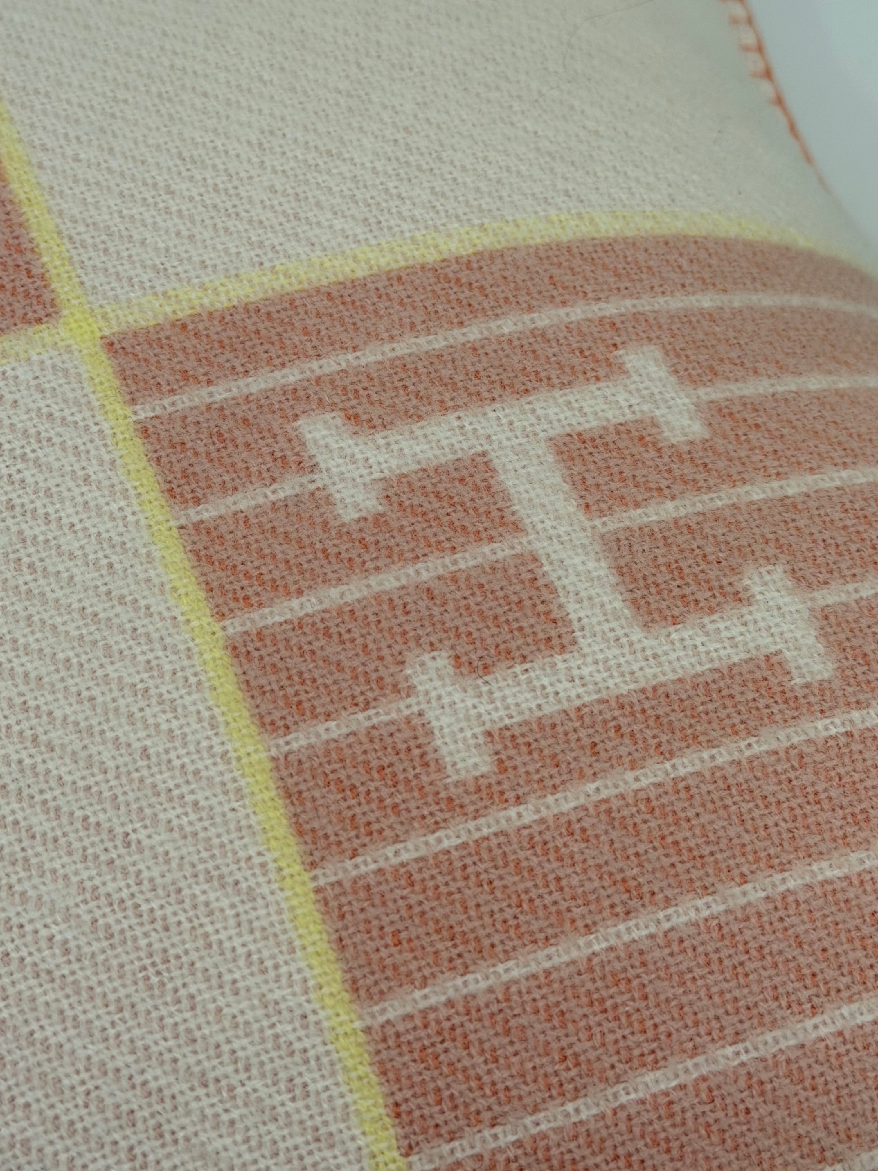 HERMÈS AVALON CABRIOLE PINK WOOL CUSHION