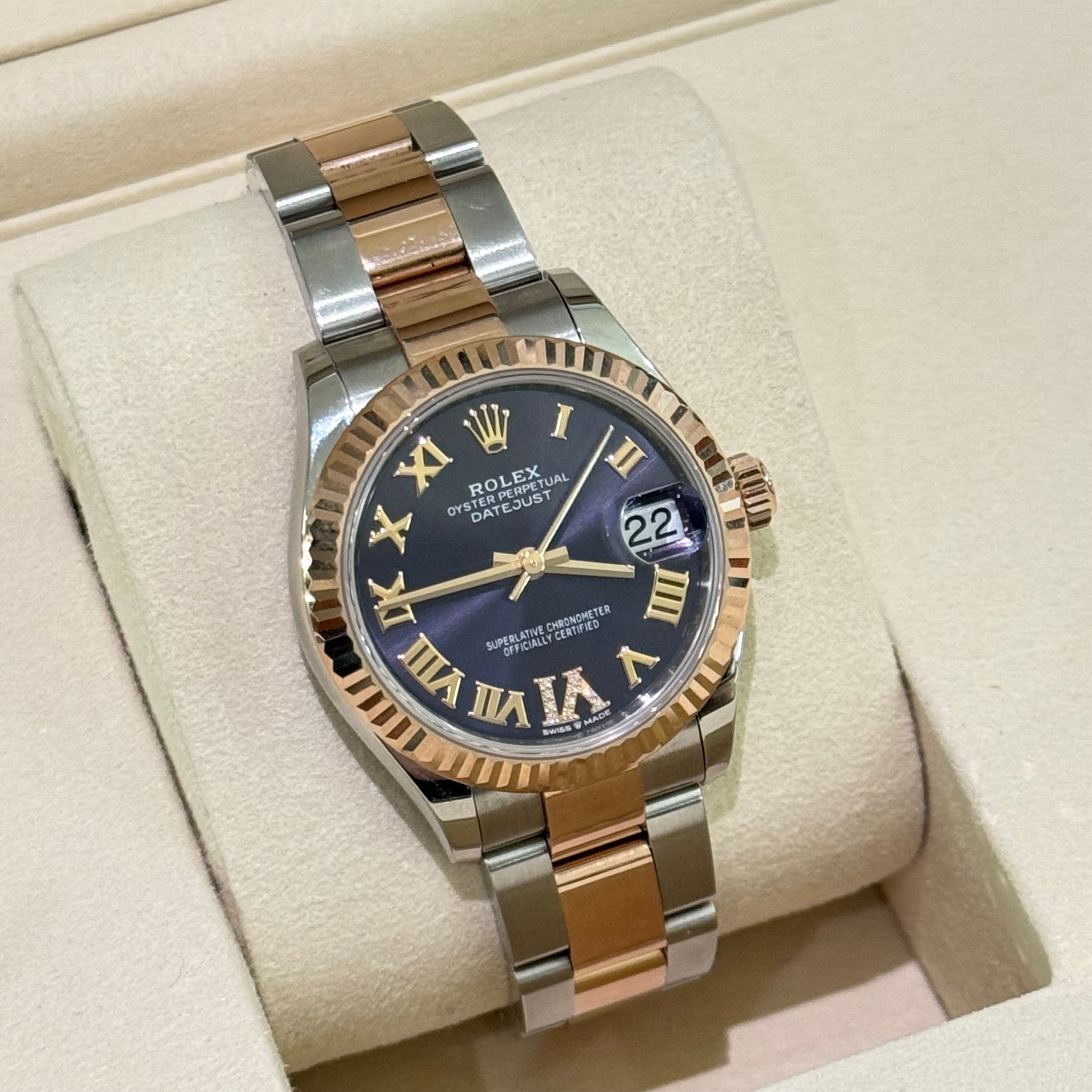 ROLEX DATEJUST M278271-0019 PURPLE ROMAN DIAL