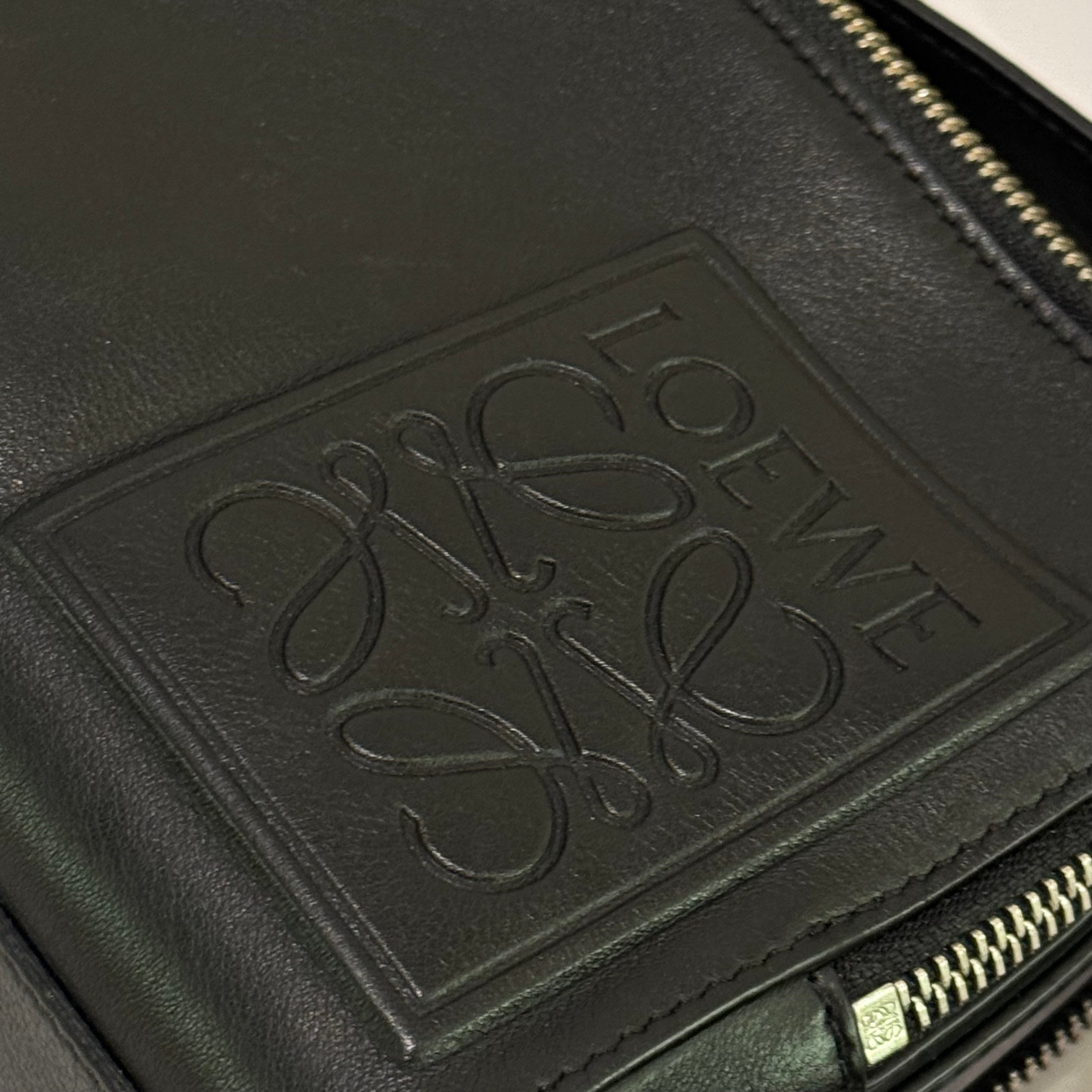 LOEWE BLACK EMBOSSED CAMERA BAG