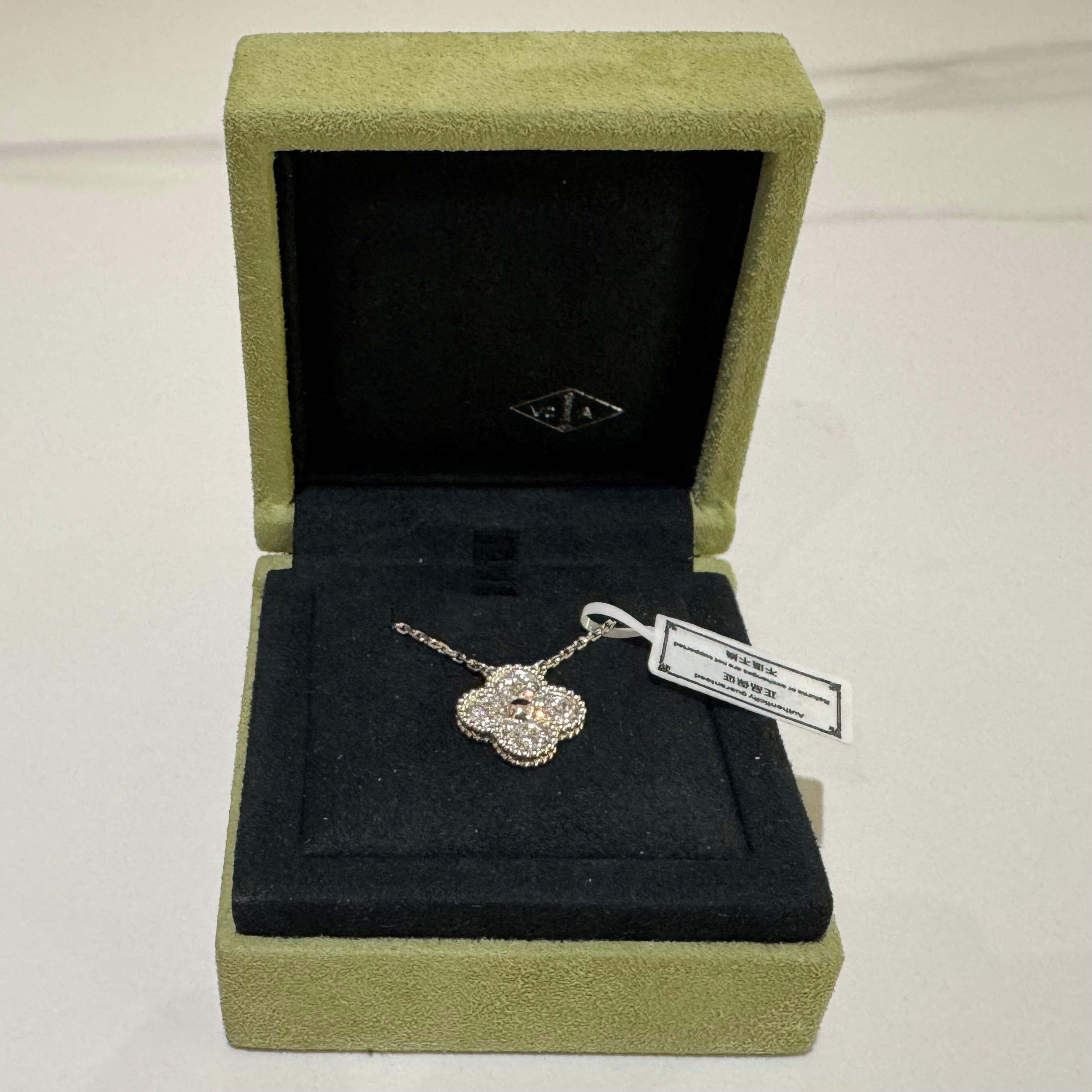 Van Cleef & Arpels Vintage Alhambra Pendant Necklace – 18K White Gold, Diamond