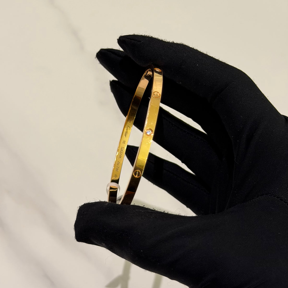 Cartier LOVE Bracelet Small Model 6 Diamonds 18K Rose Gold