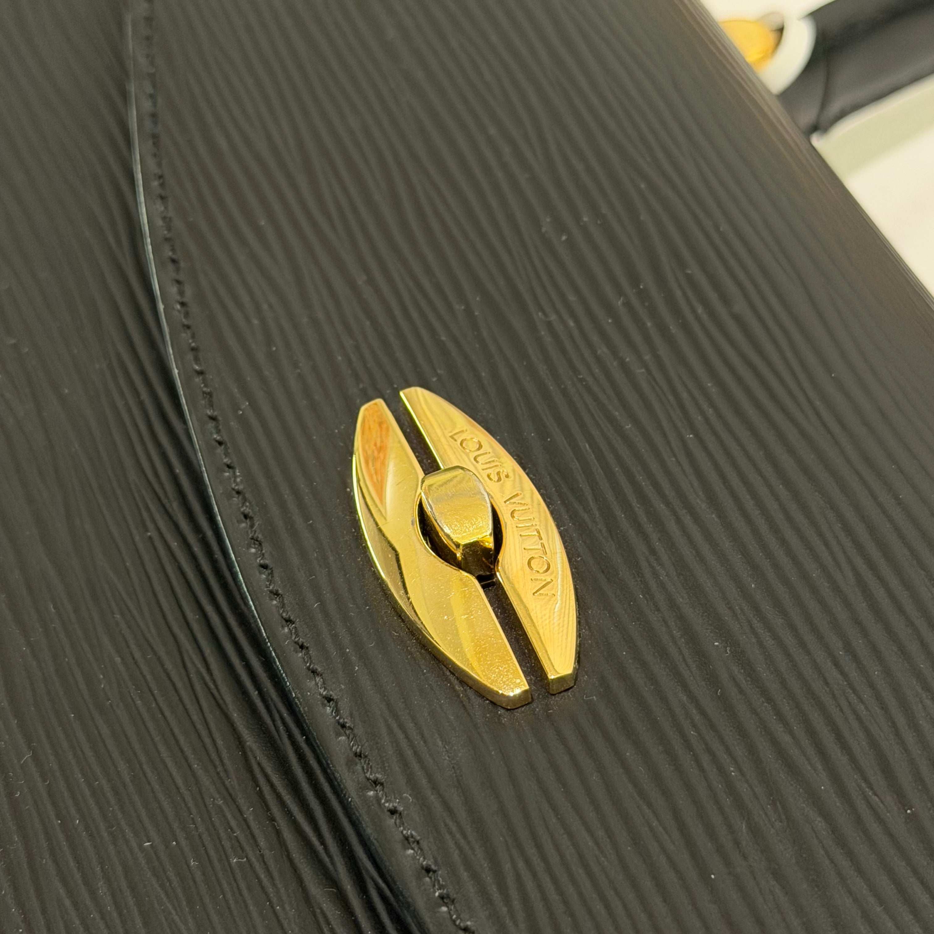 Louis Vuitton Epi Leather Black Top Handle Bag with Gold Hardware (Vintage)