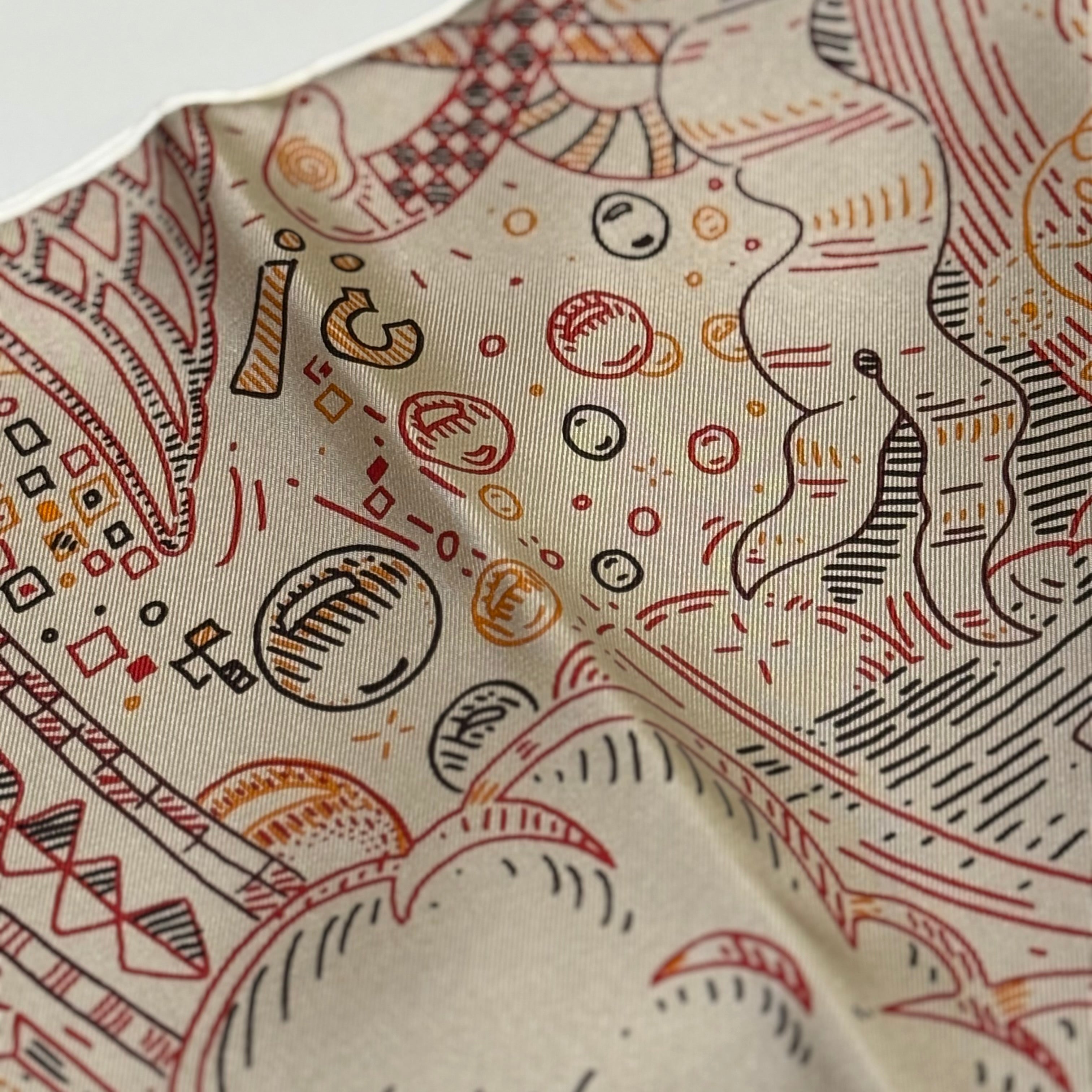 HERMES CARRE TWILL MARRON SILK SCARF