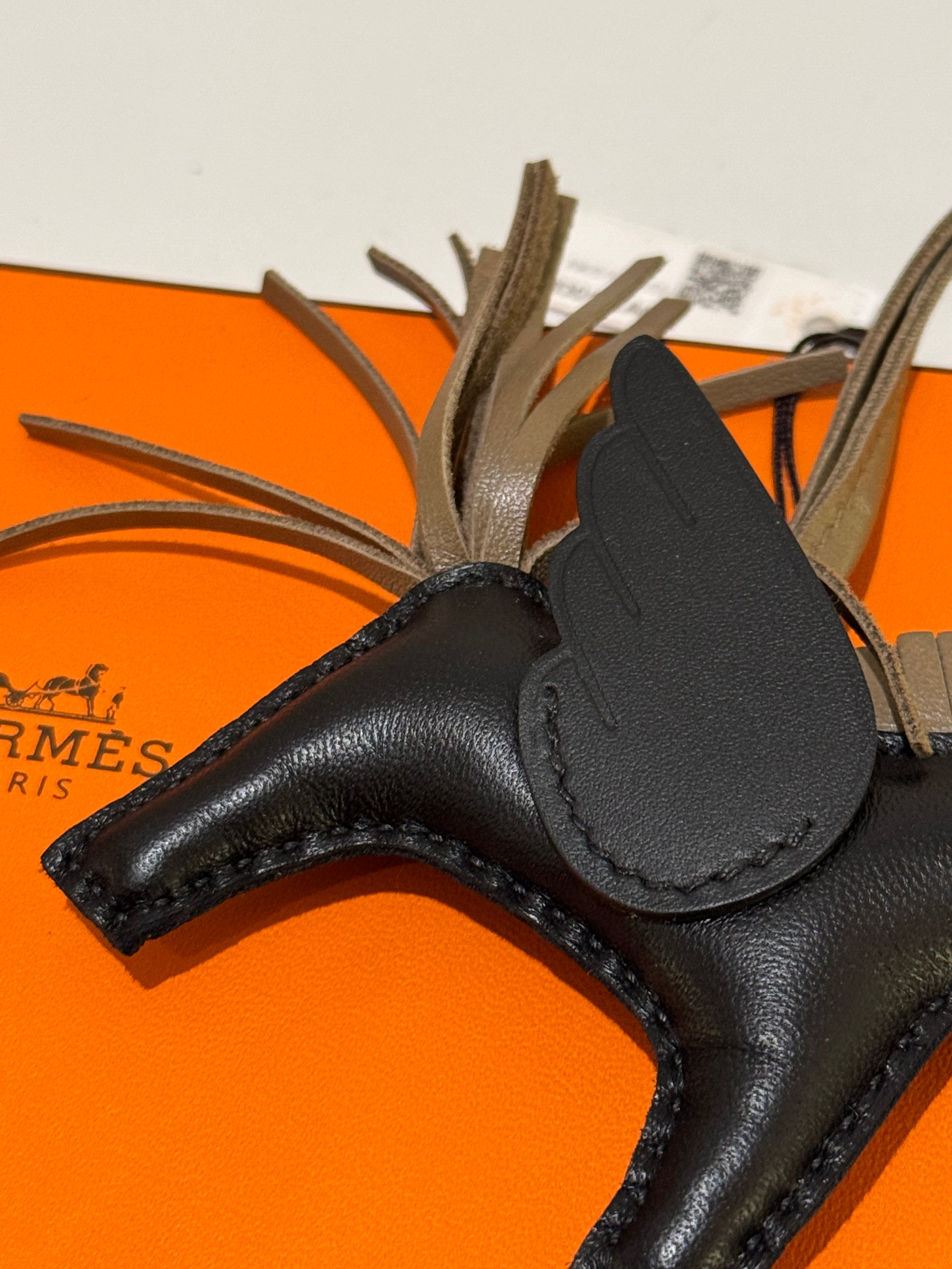 HERMES RODEO BAG CHARM BLACK & BROWN