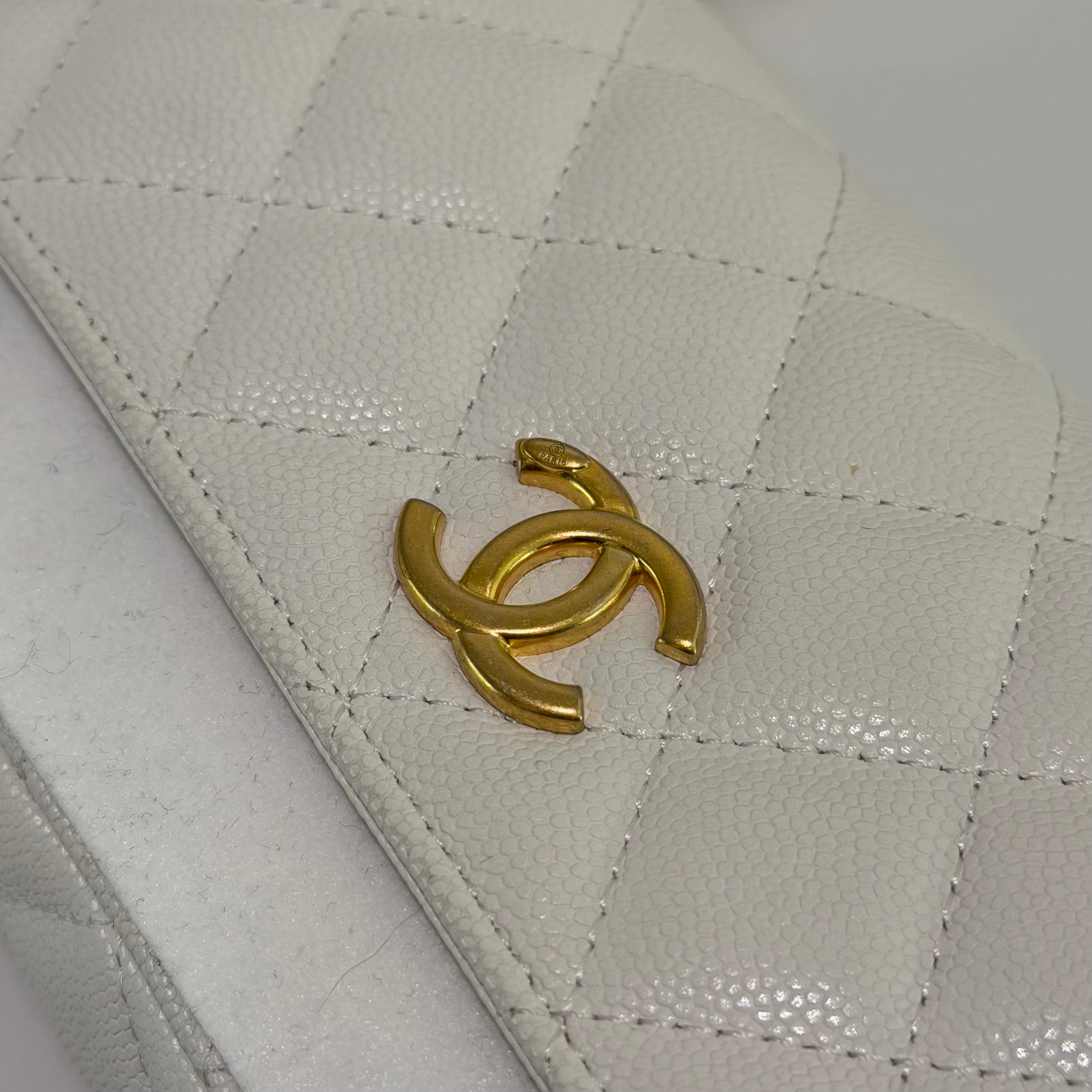 Chanel 22A Coin Baguette Bag Grained Calfskin with Chain (Chip Model)