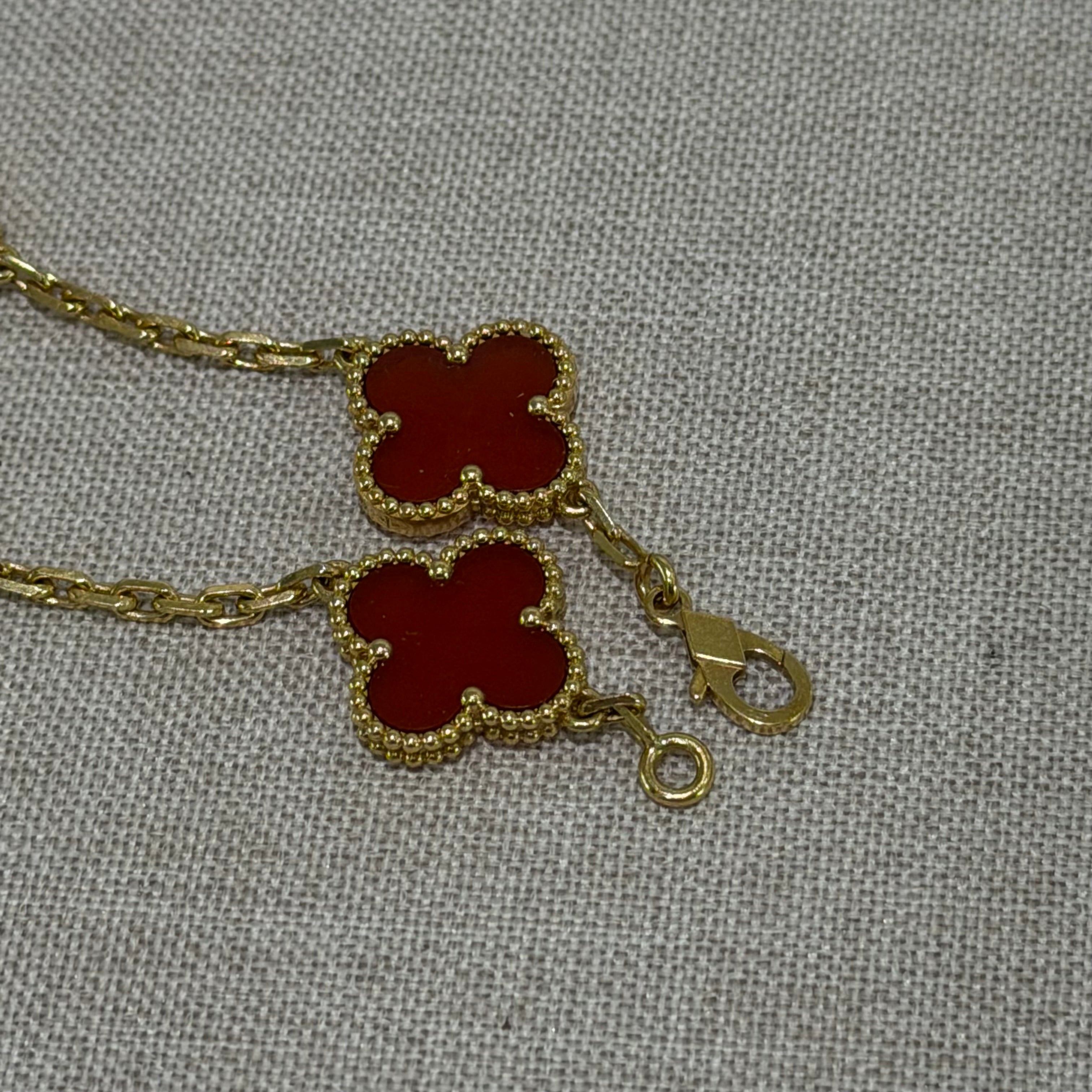 Van Cleef & Arpels Alhambra Five Motif Carnelian Bracelet