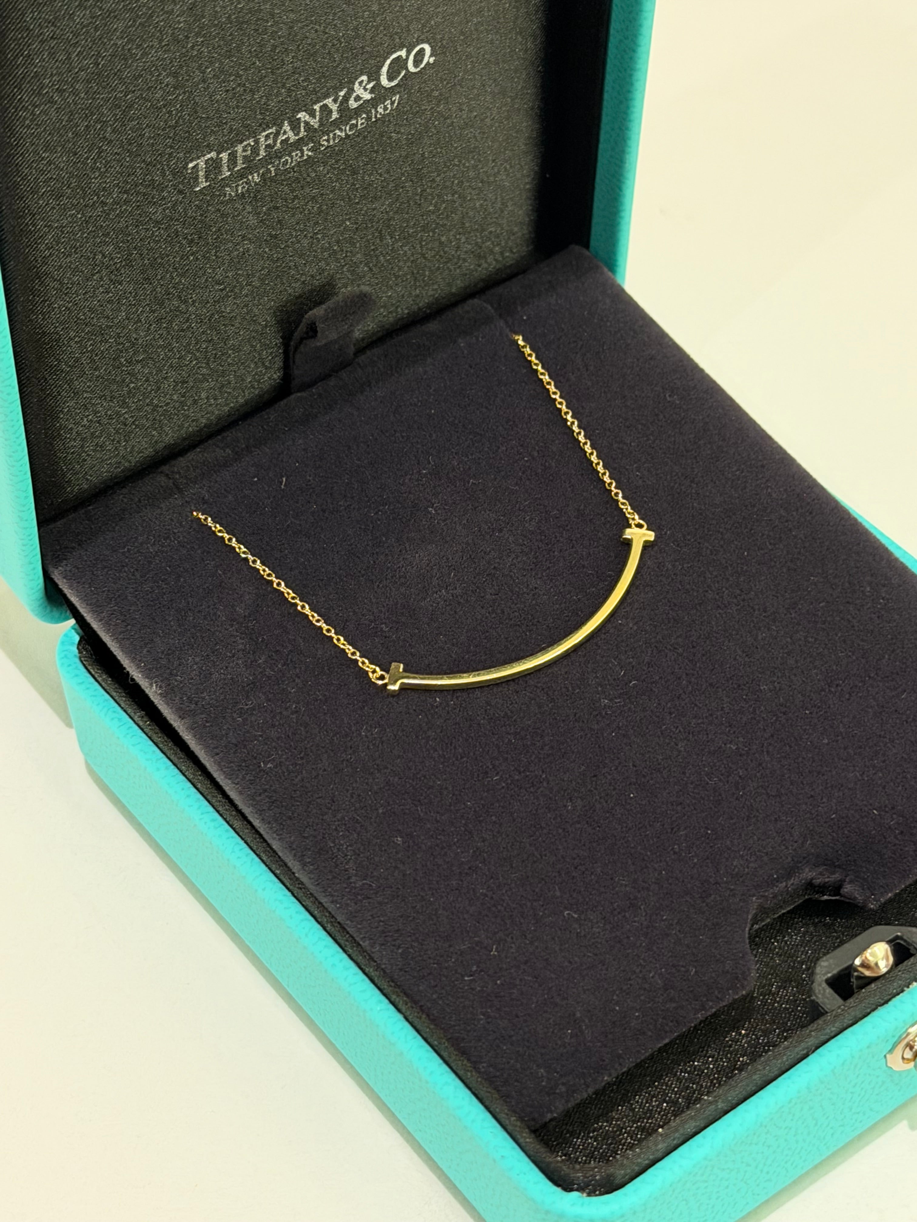 Tiffany & Co. T Smile Small Yellow Gold Necklace