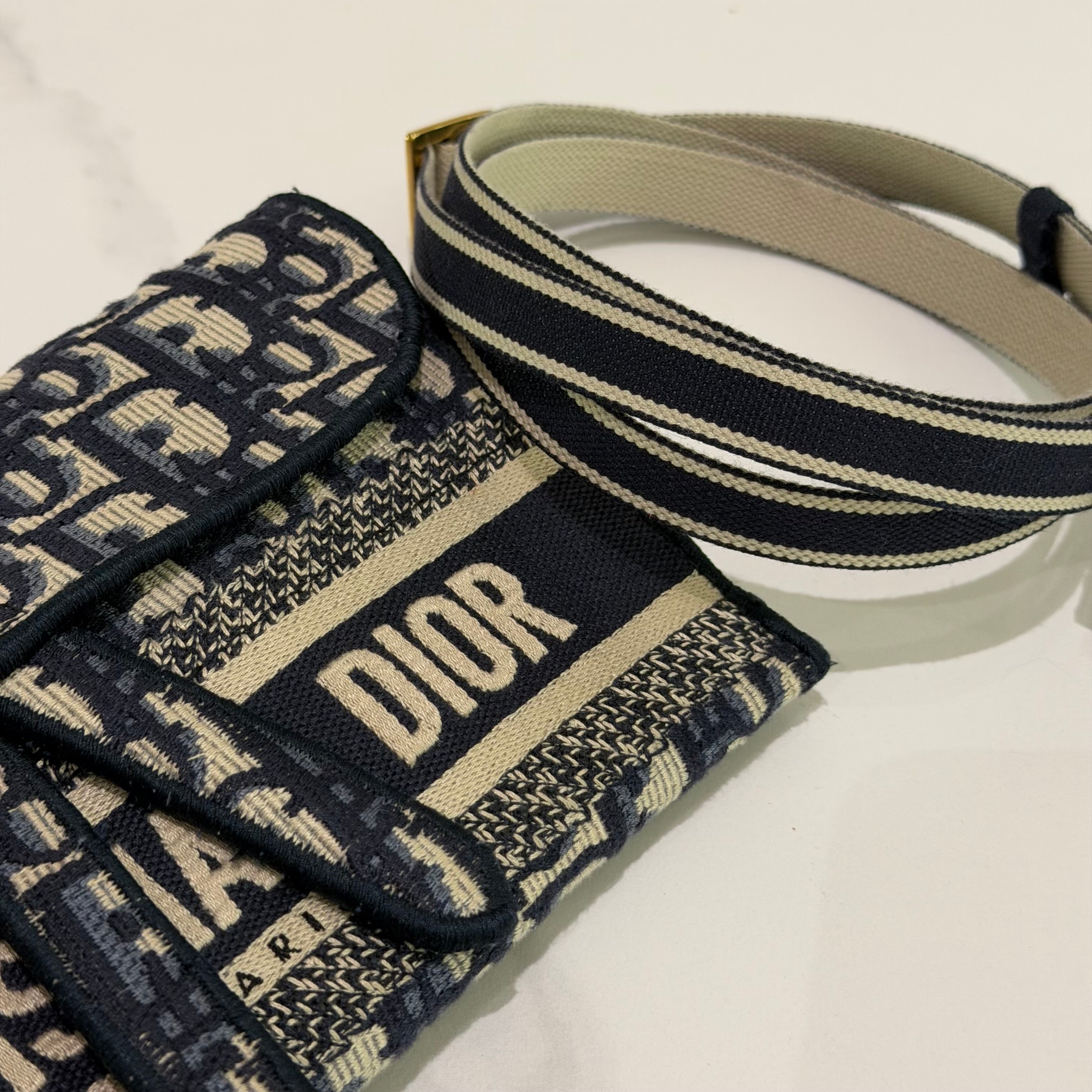 Dior Saddle Oblique Woven Logo Small Saddle Bag