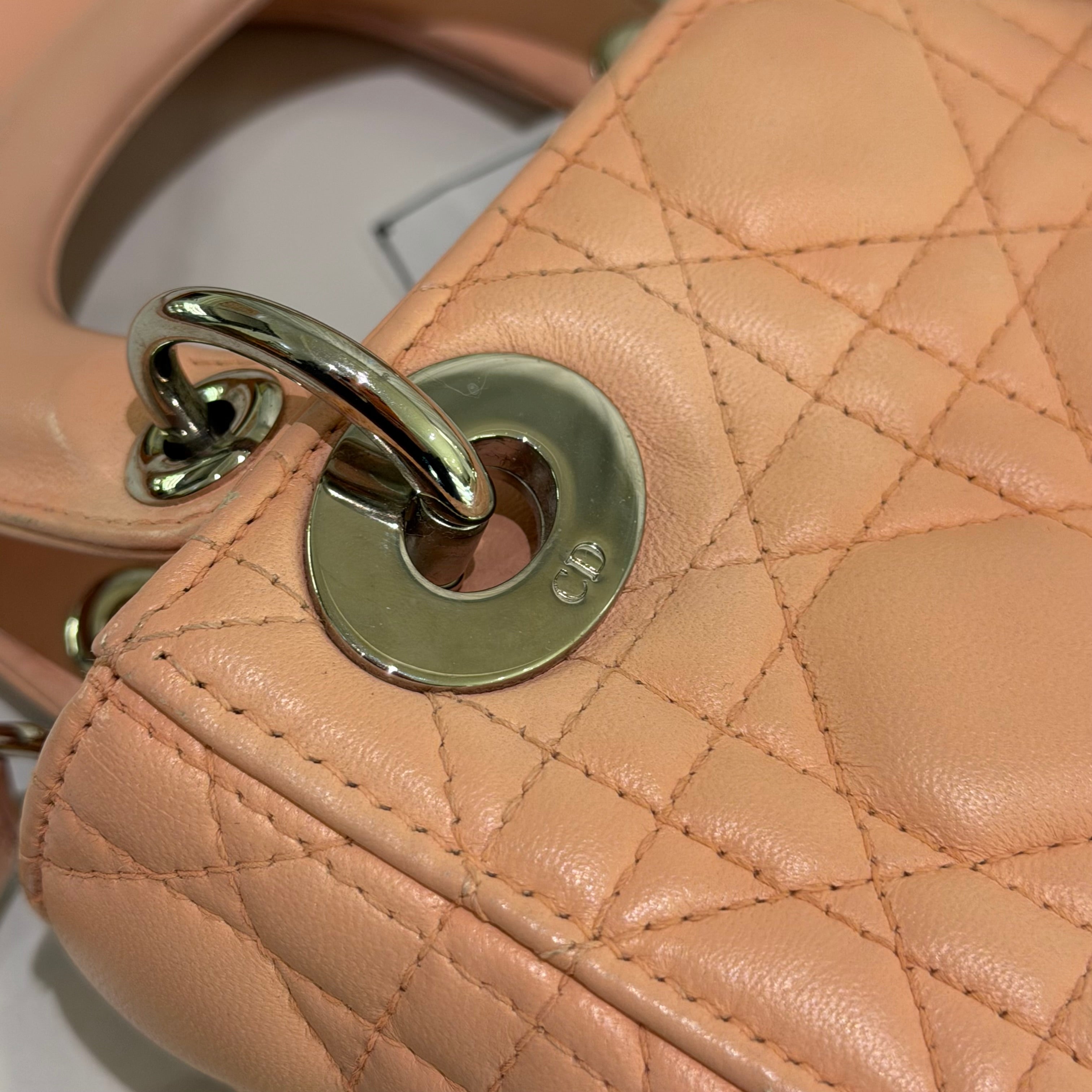 Dior Lady Dior Small Pink Lambskin Bag