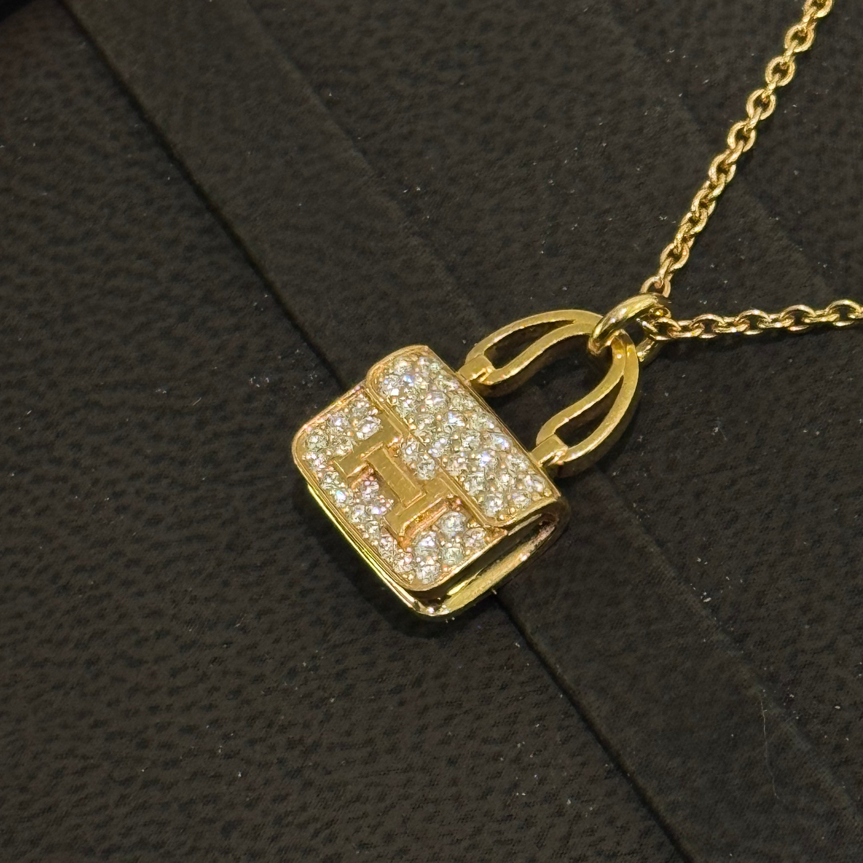 HERMÈS 18K FULL DIAMOND CONSTANCE NECKLACE