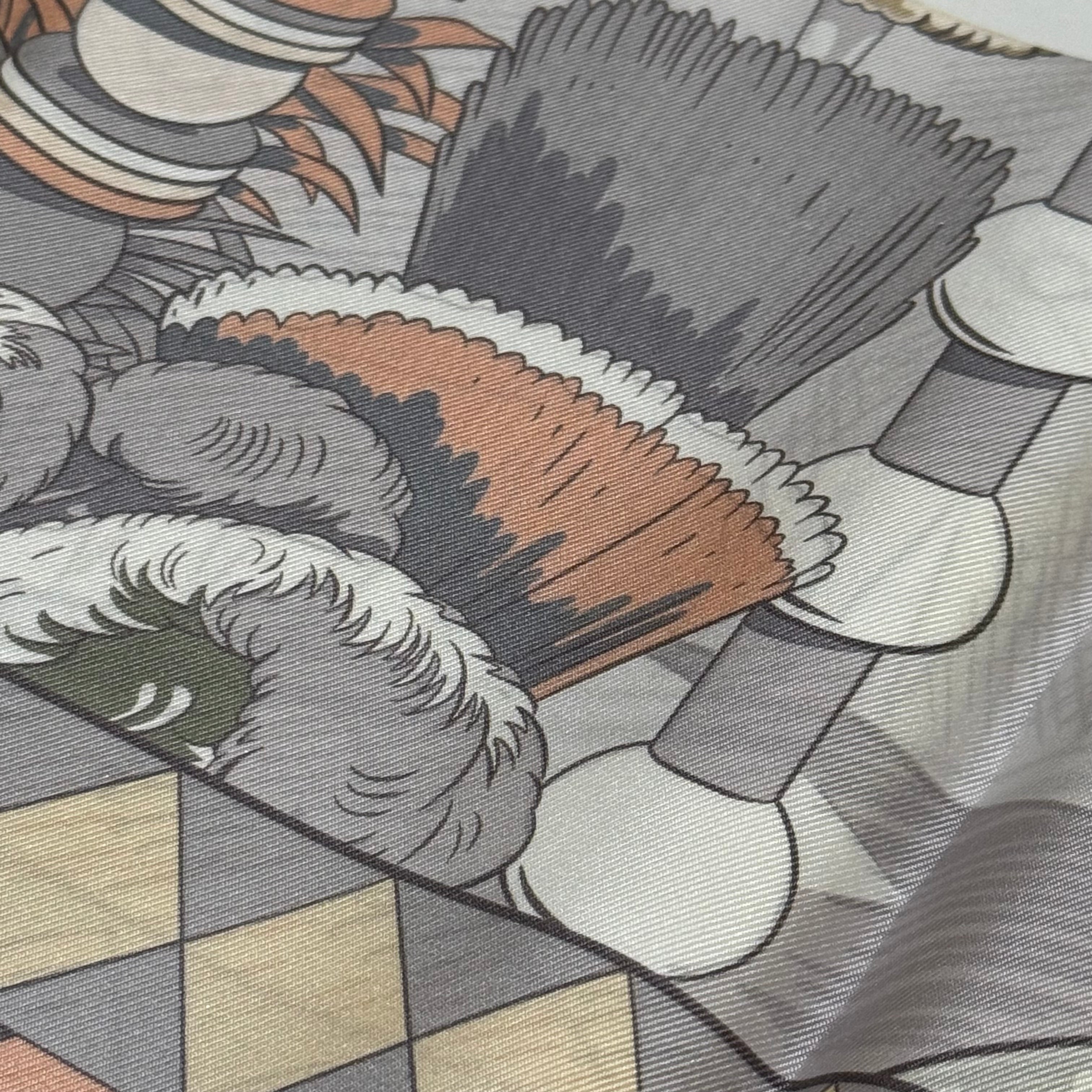 HERMES CARRE 90 ROSE SILK SCARF