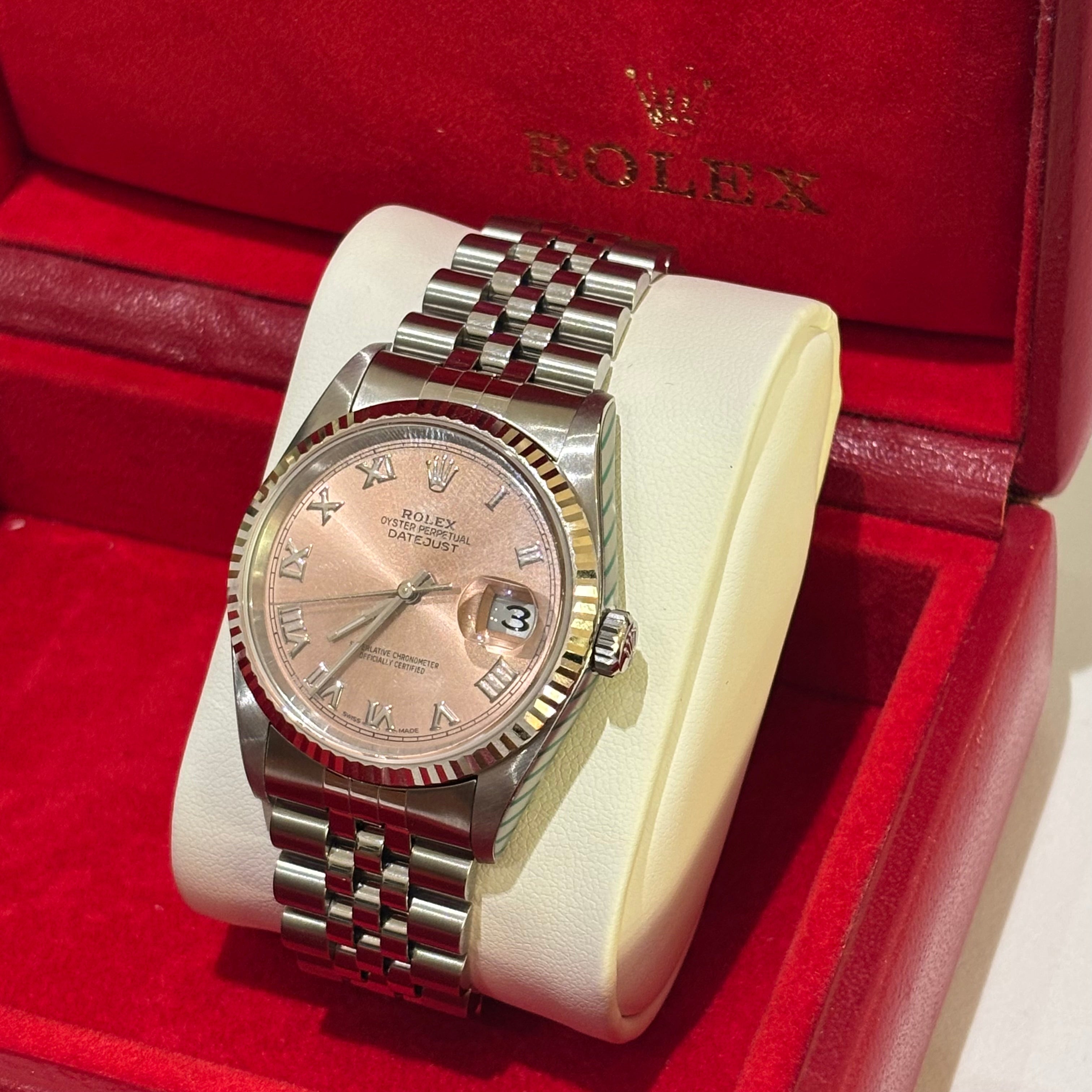 ROLEX OYSTER PERPETUAL DATEJUST 16234 PINK DIAL VINTAGE