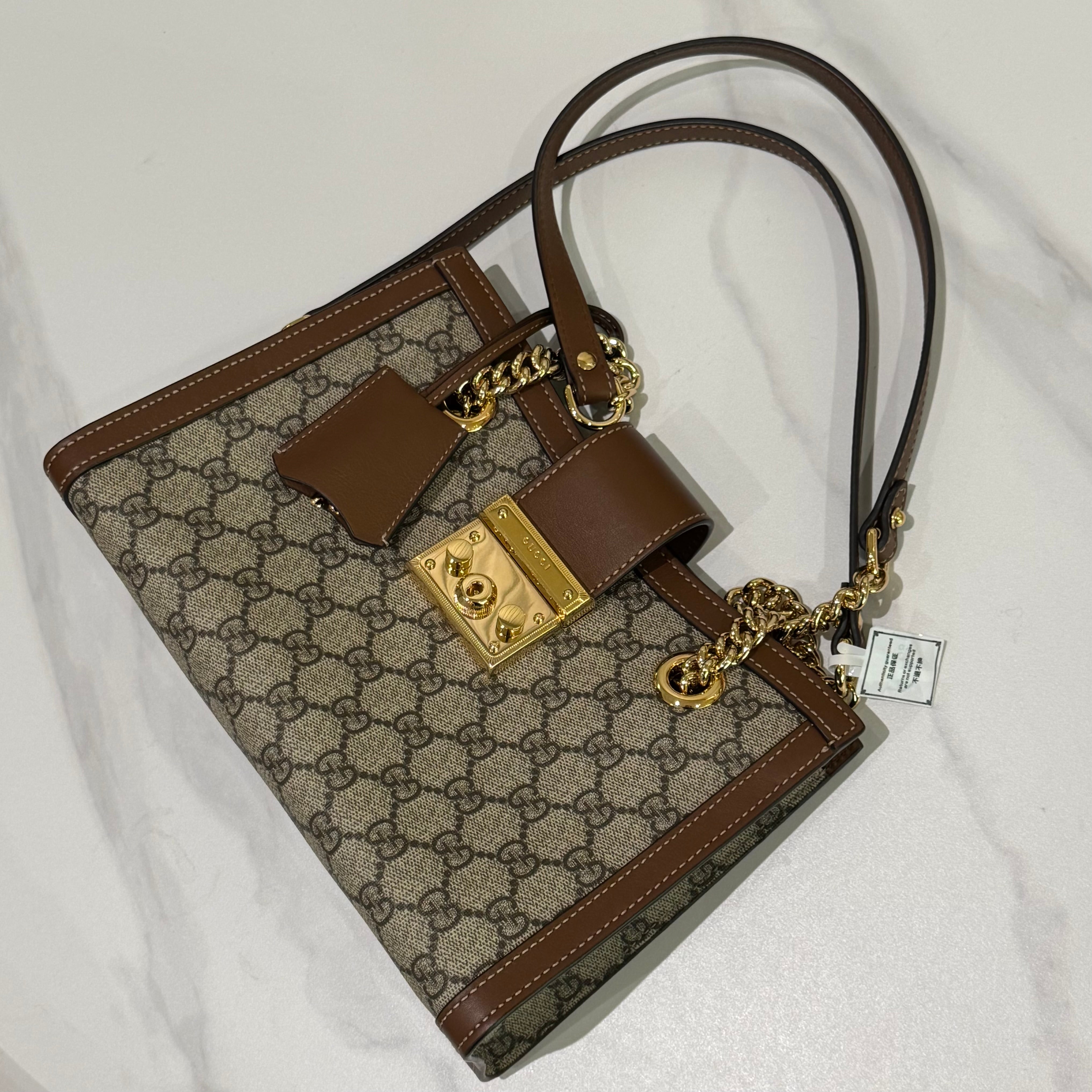 GUCCI PADLOCK SMALL BROWN SHOULDER BAG