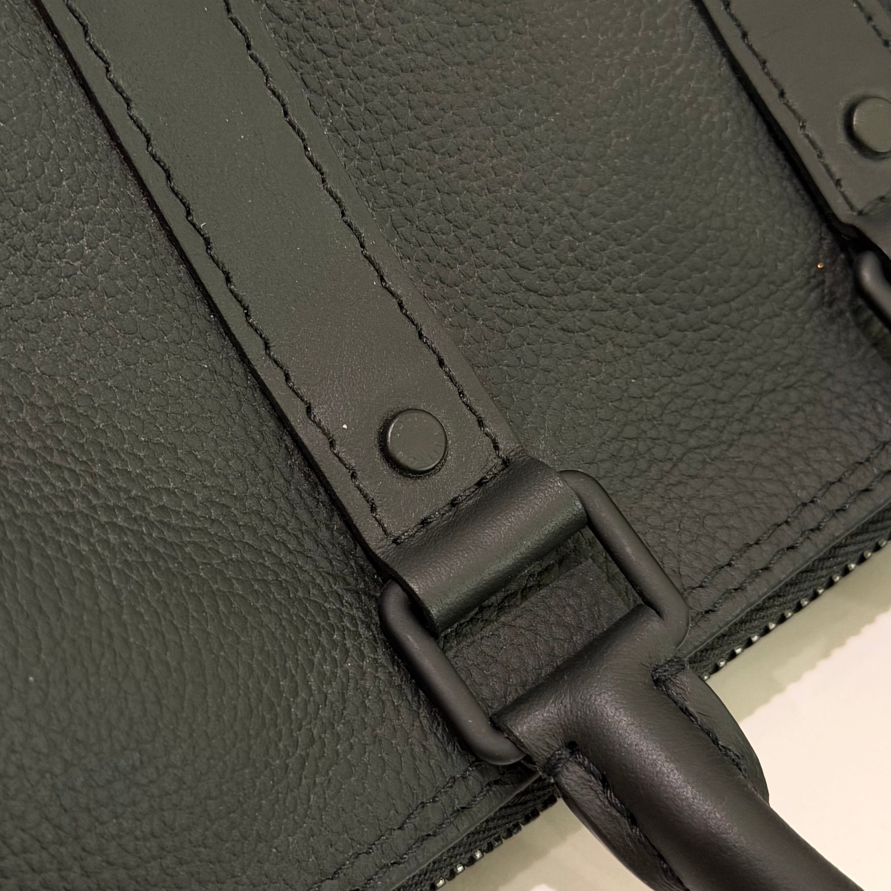 Louis Vuitton Keepall XS Black Leather Top Handle Shoulder Crossbody Bag