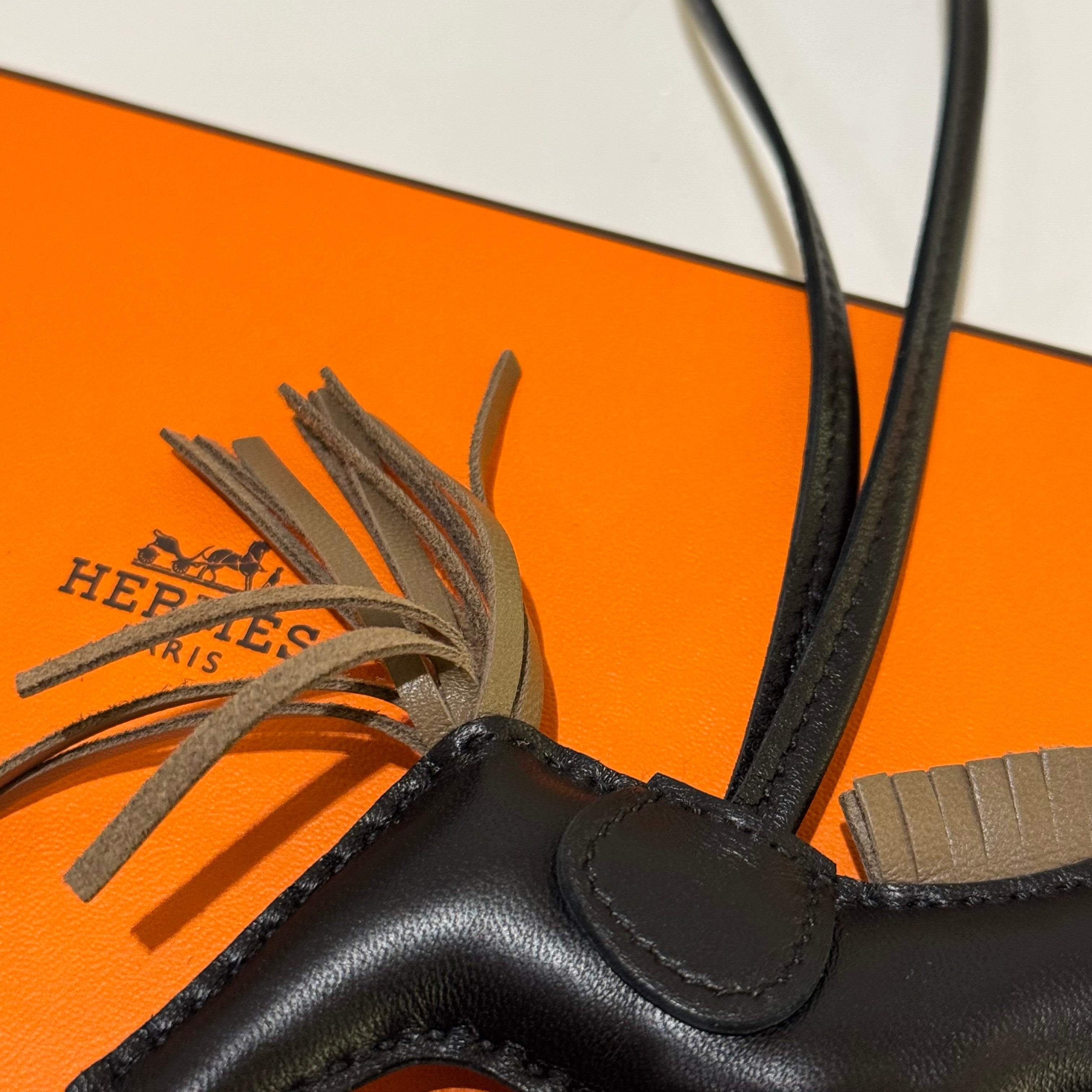 HERMES RODEO BAG CHARM BLACK