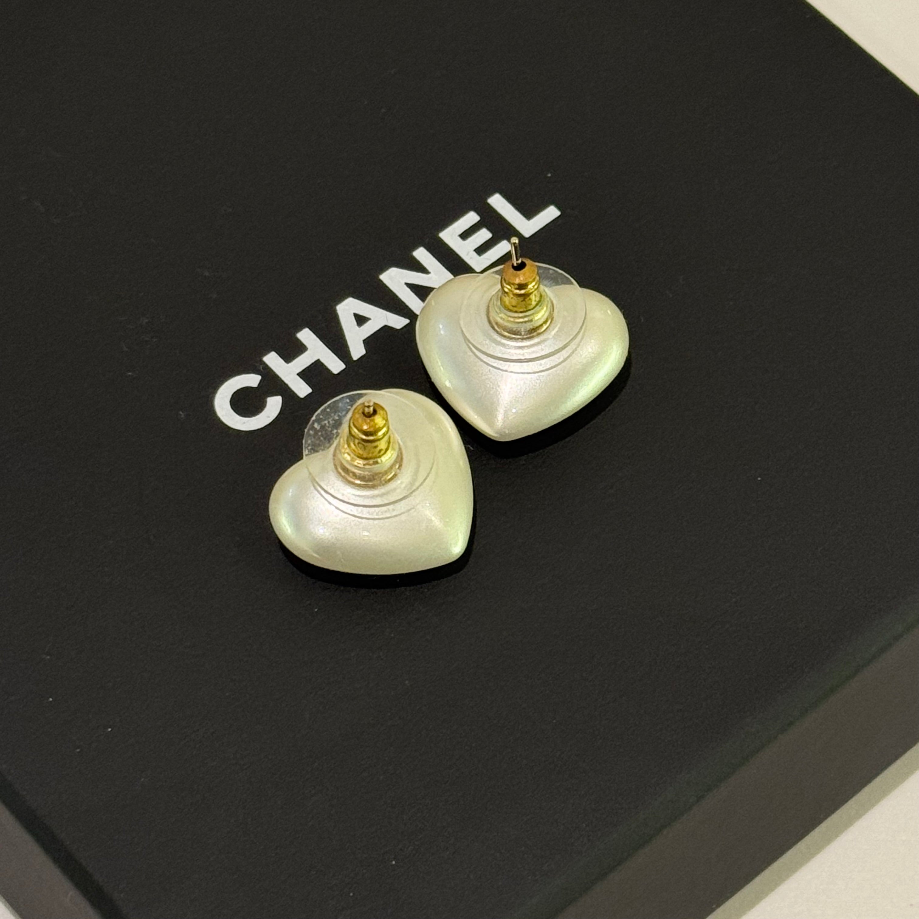 CHANEL PEARL & CRYSTAL LOGO EARRINGS