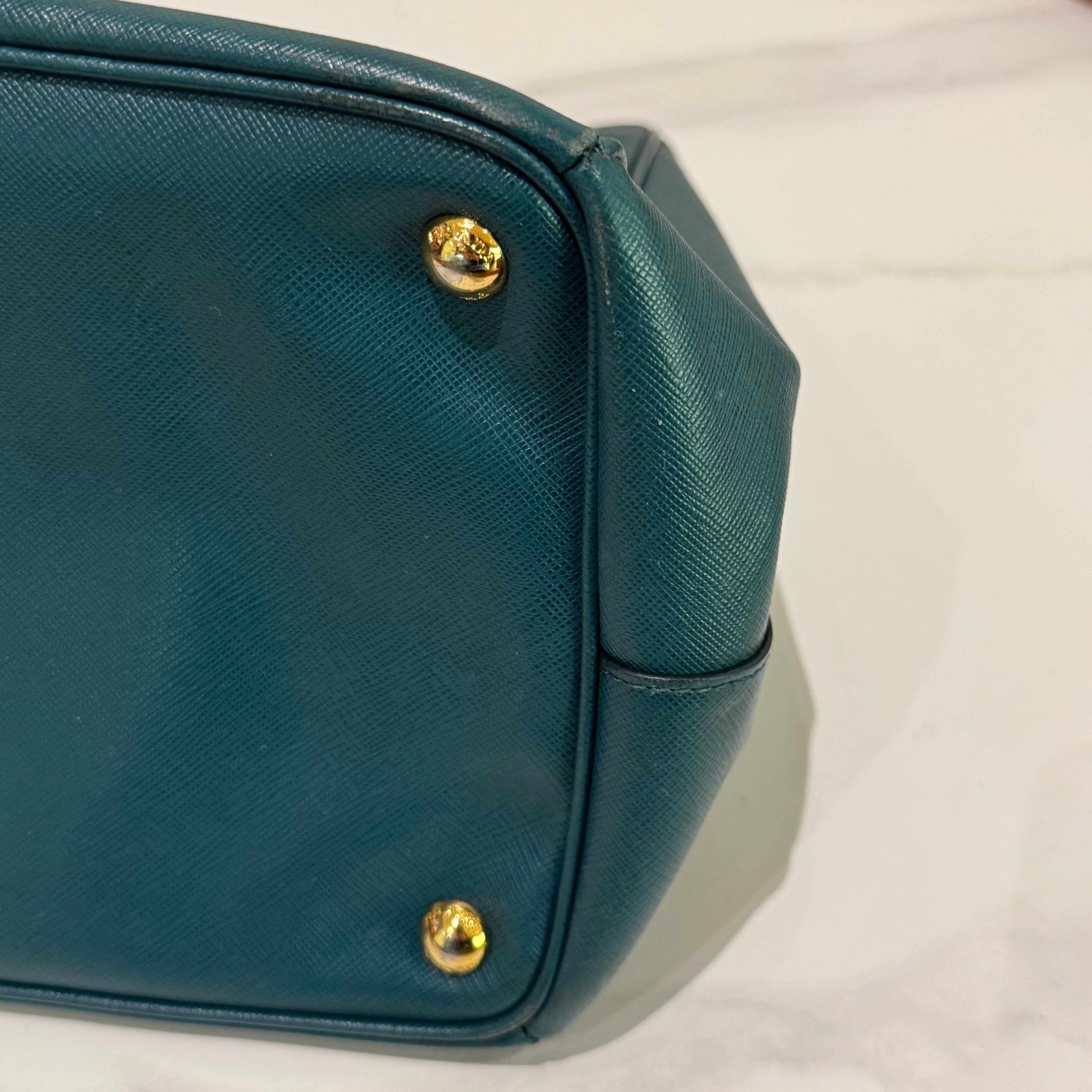 PRADA GALLERIA GREEN TOTE BAG