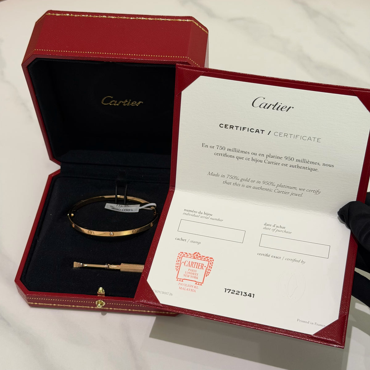 Cartier LOVE Bracelet Small Model 6 Diamonds 18K Rose Gold