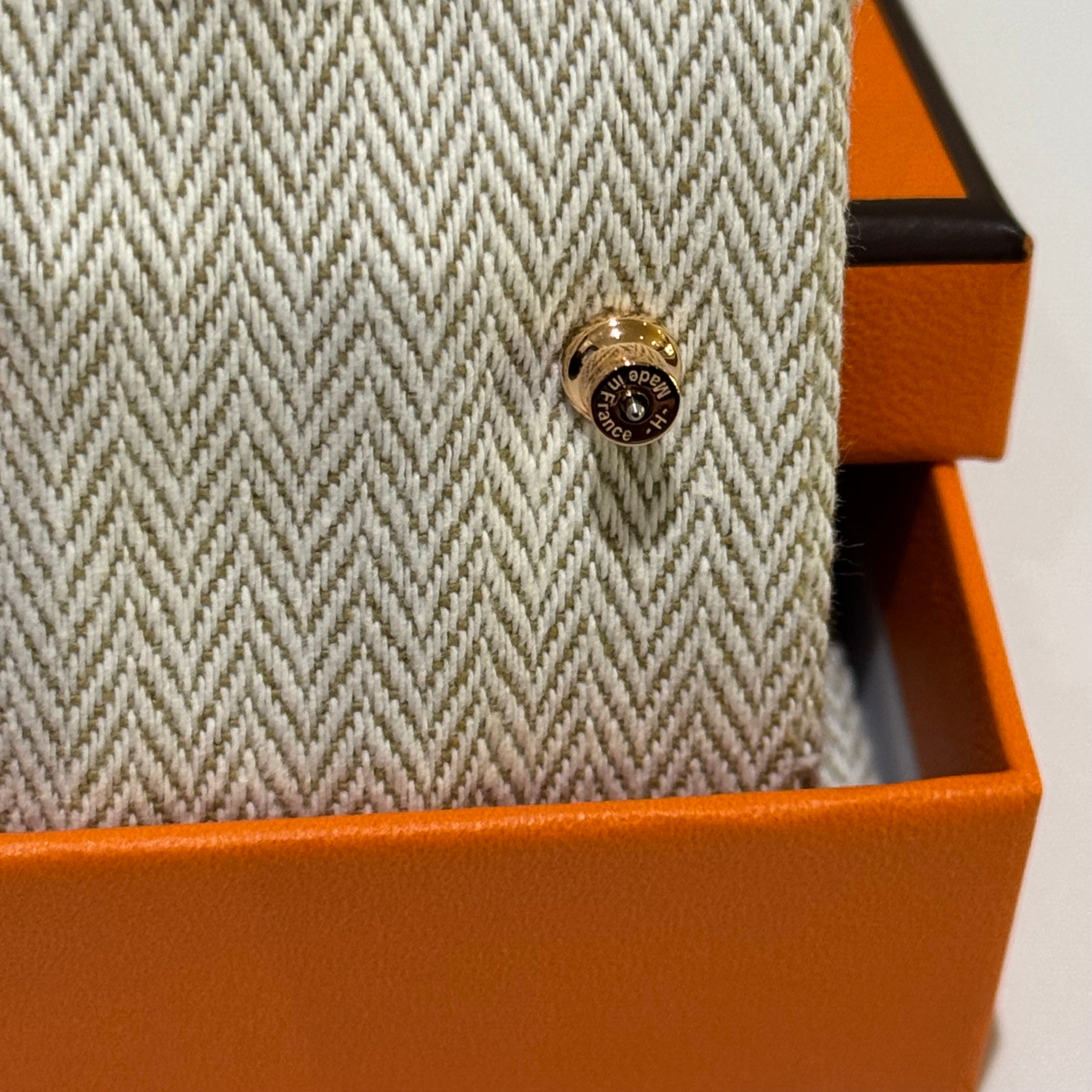 HERMES MINI POP H ROSE GOLD BLACK MINI EARRINGS