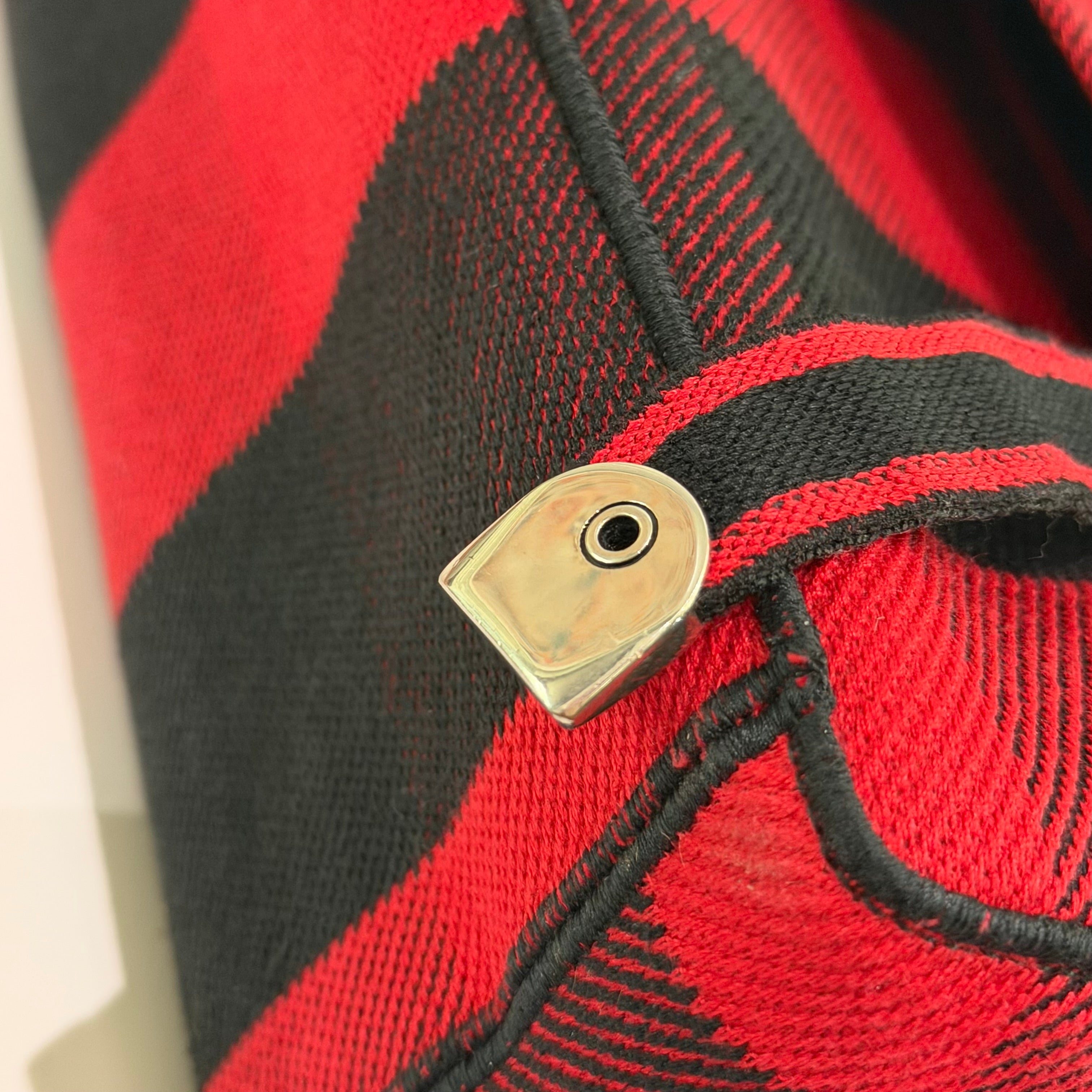 Dior Red & Black Striped Canvas Messenger Bag (Medium)