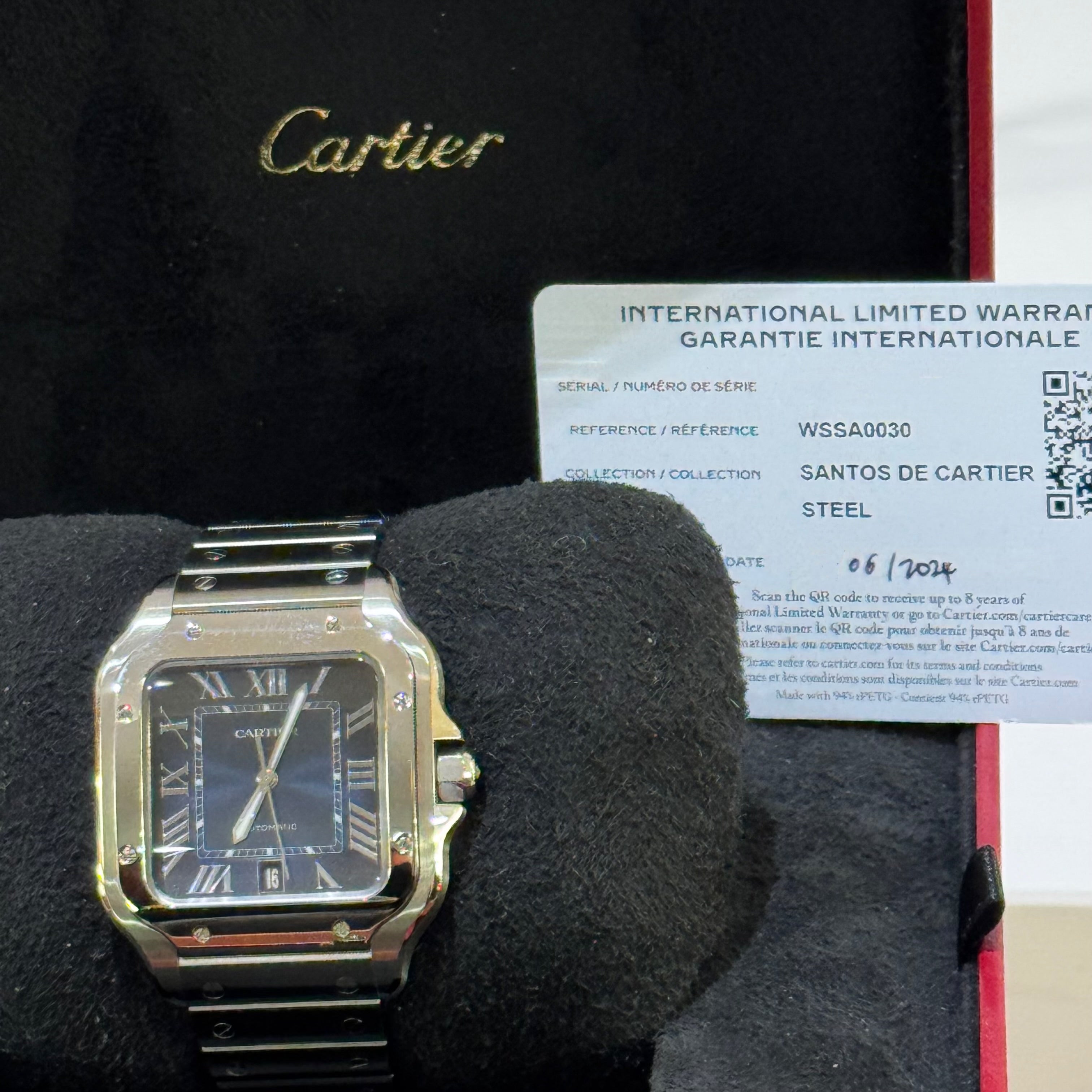 CARTIER SANTOS WSSA0030 (JUNE 2024 WARRANTY)