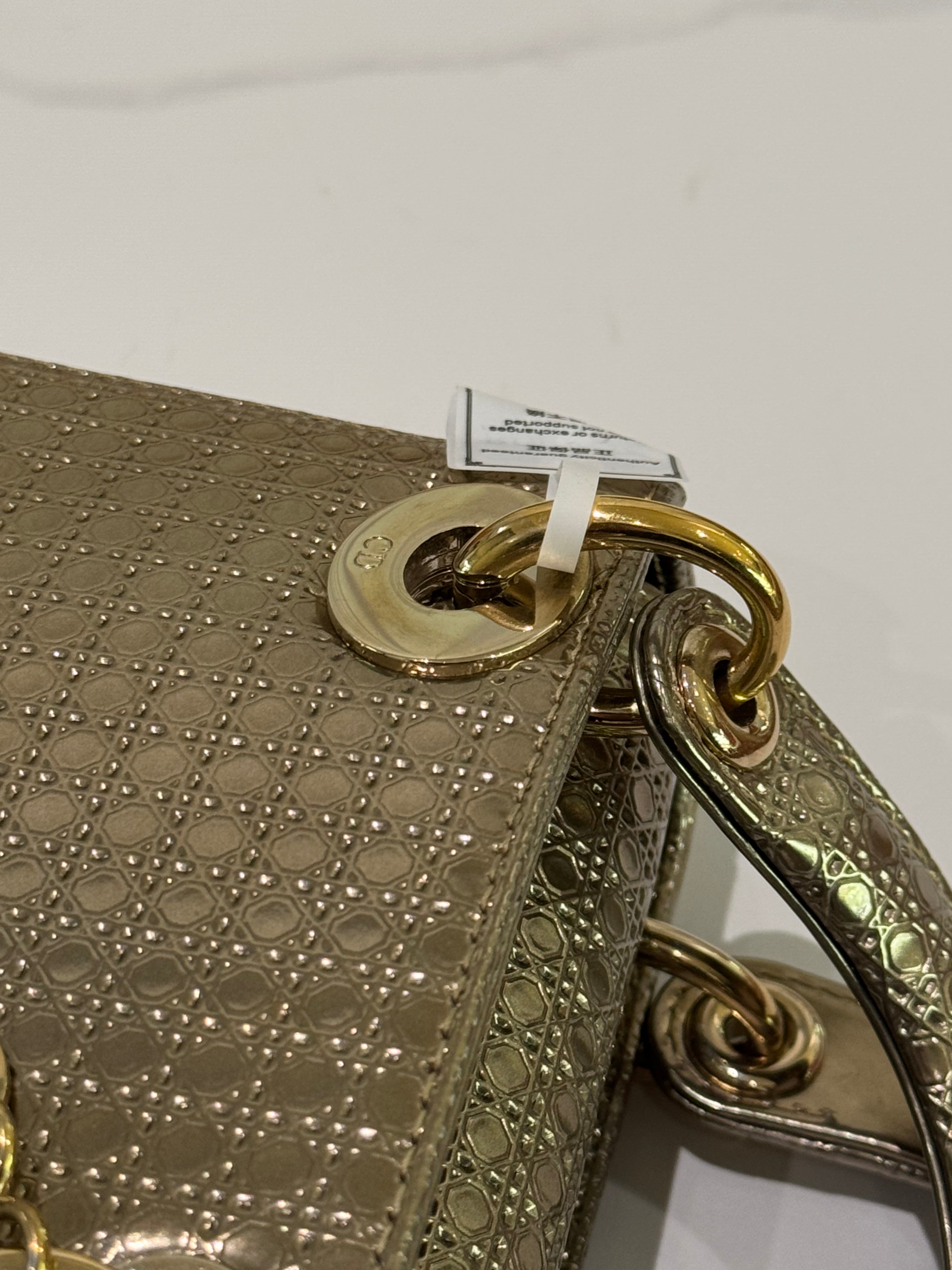 DIOR LADY DIOR SMALL METALLIC LIMITED EDITION HANDBAG (3-GUSSET)