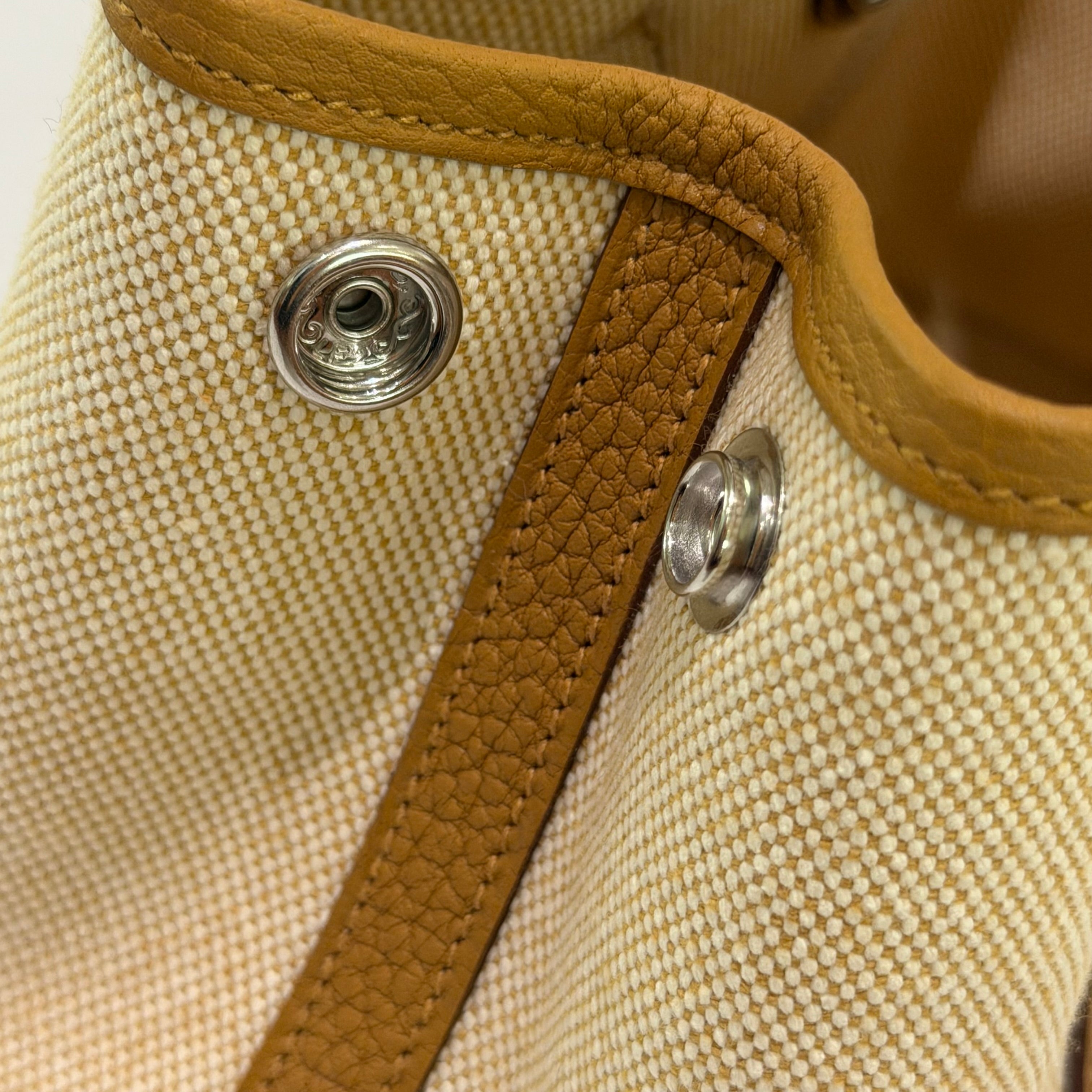 Hermes Mini Garden Party Sesame Canvas and Leather
