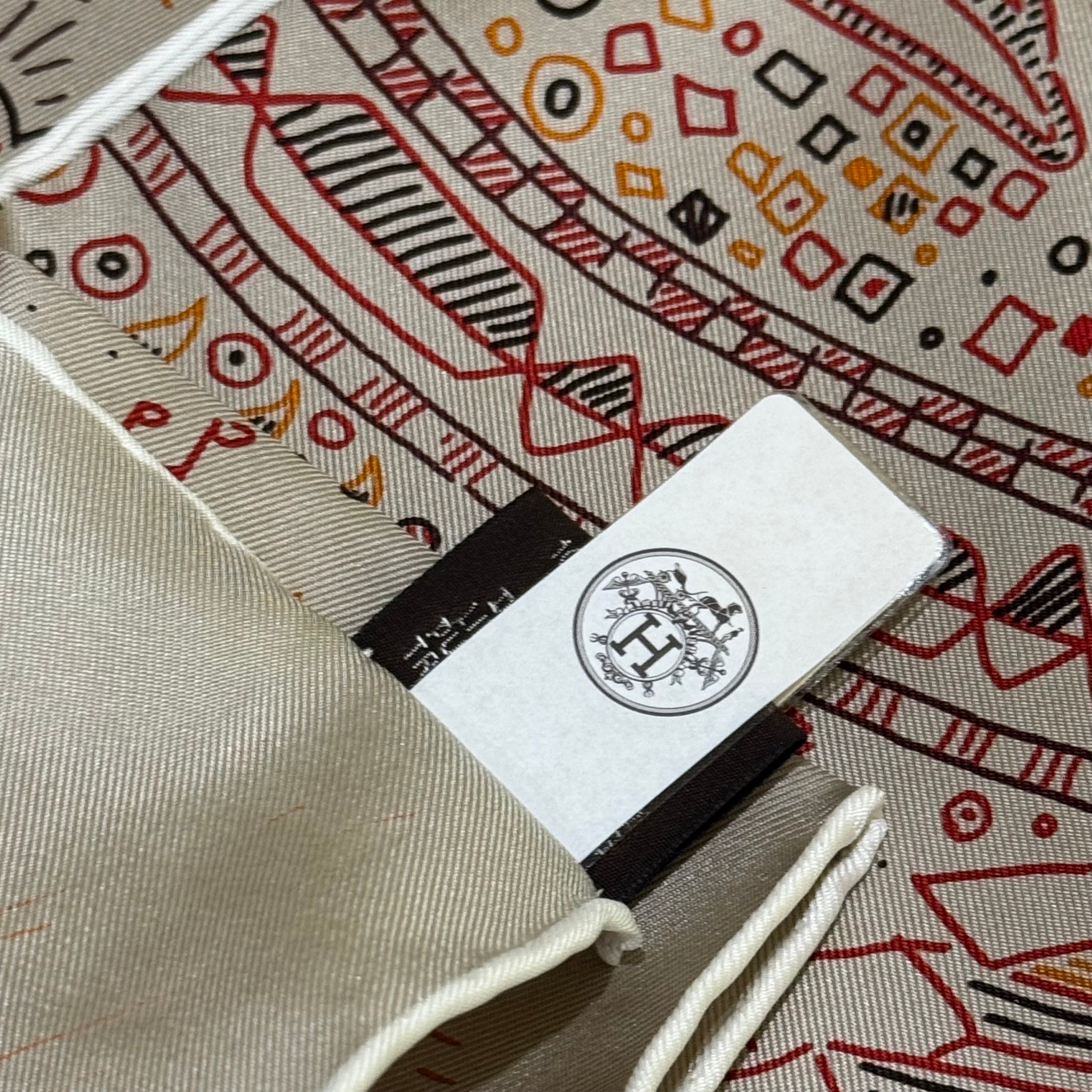 HERMES CARRE TWILL MARRON SILK SCARF