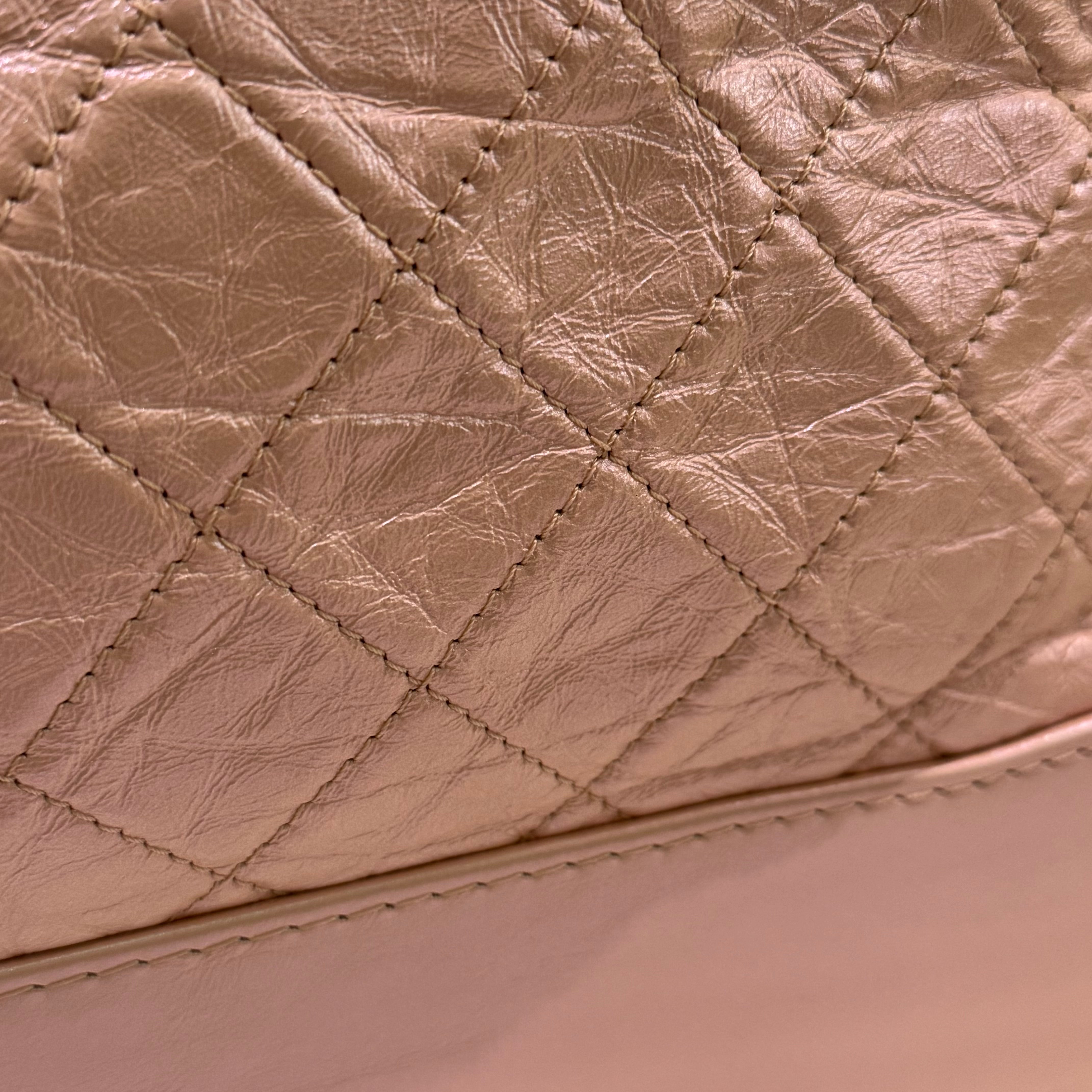 CHANEL GABRIELLE HOBO BAG PEARLESCENT SAKURA PINK WITH GOLD HARDWARE