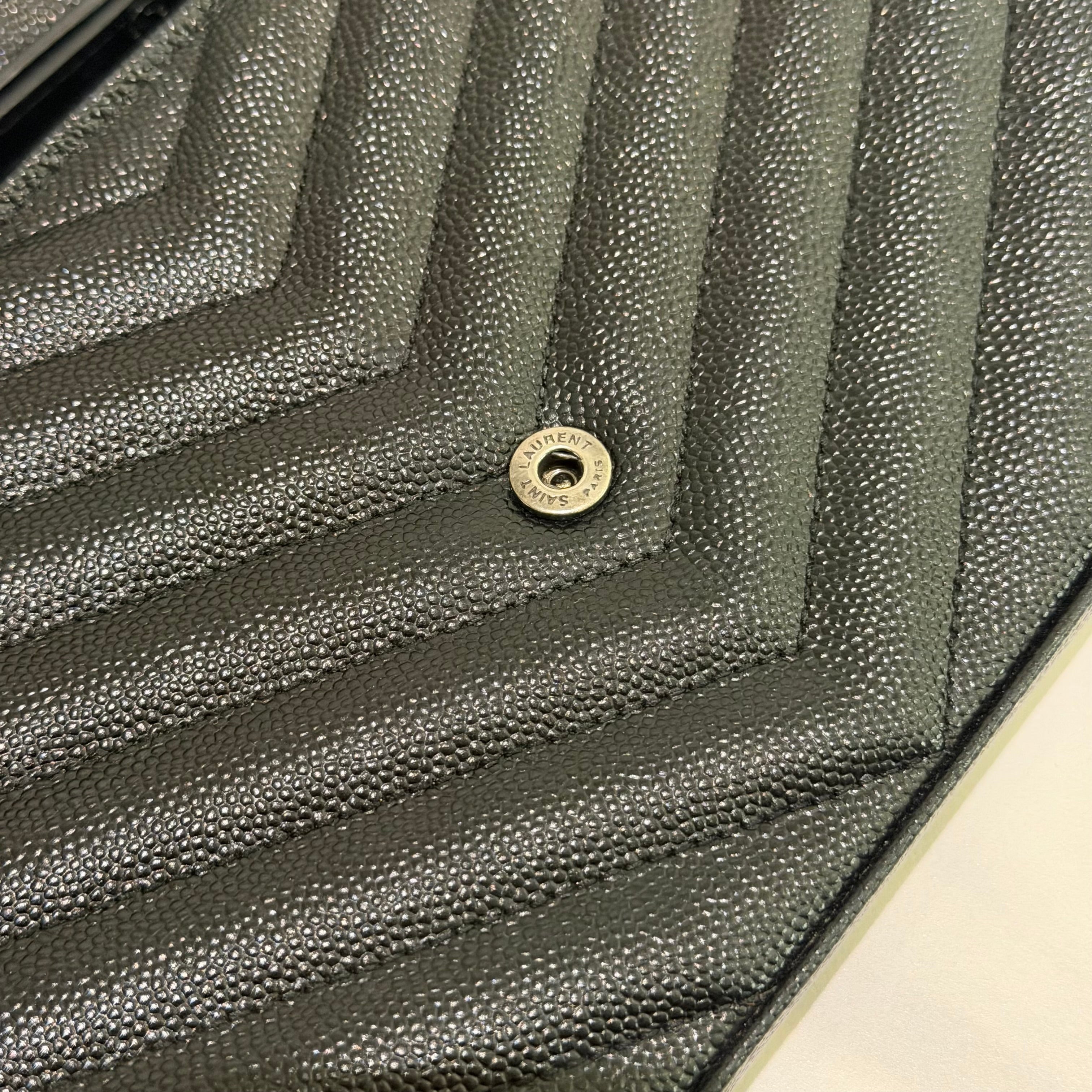 Saint Laurent Envelope So Black Caviar Leather Shoulder Bag