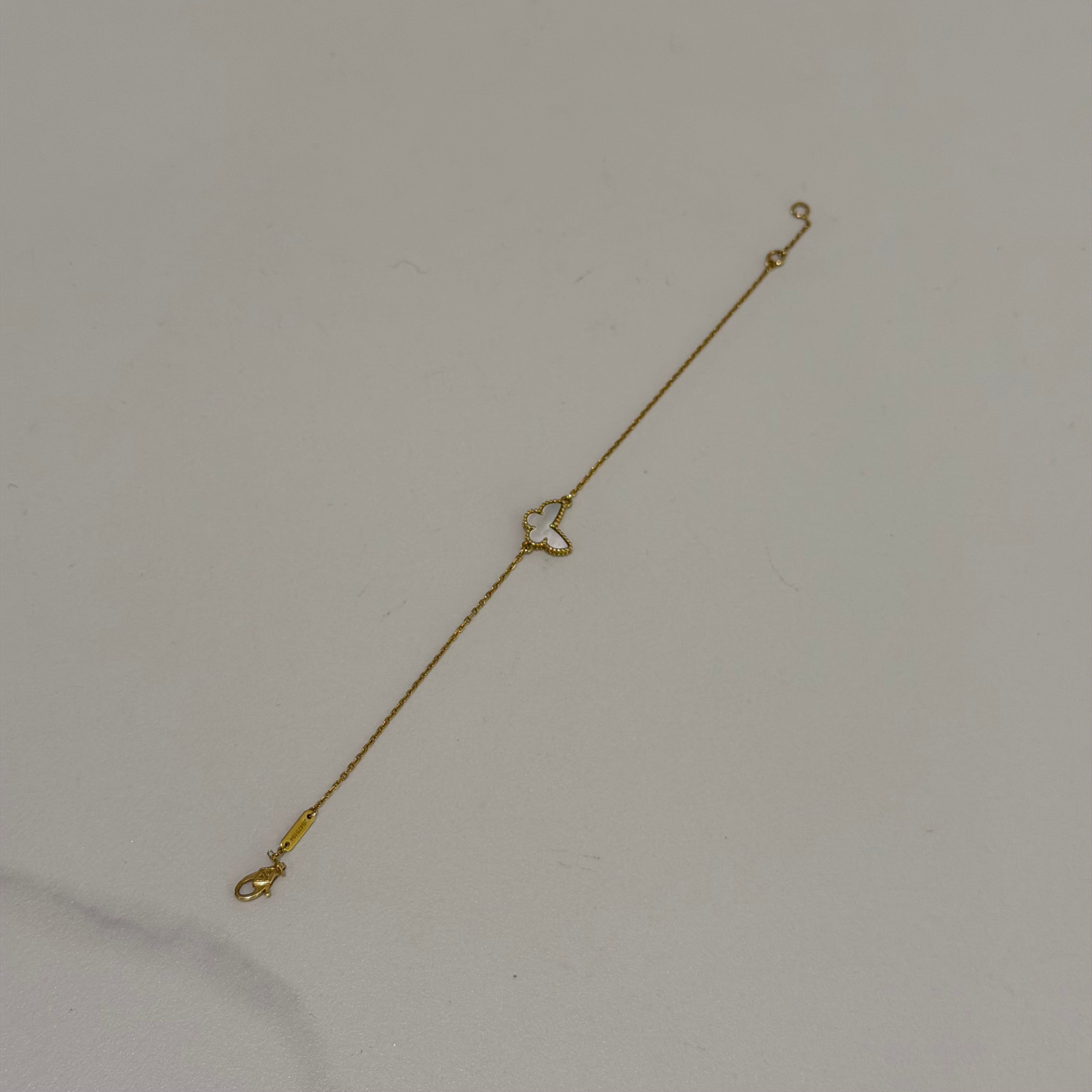 VAN CLEEF & ARPELS BUTTERFLY BRACELET WHITE MOTHER OF PEARL