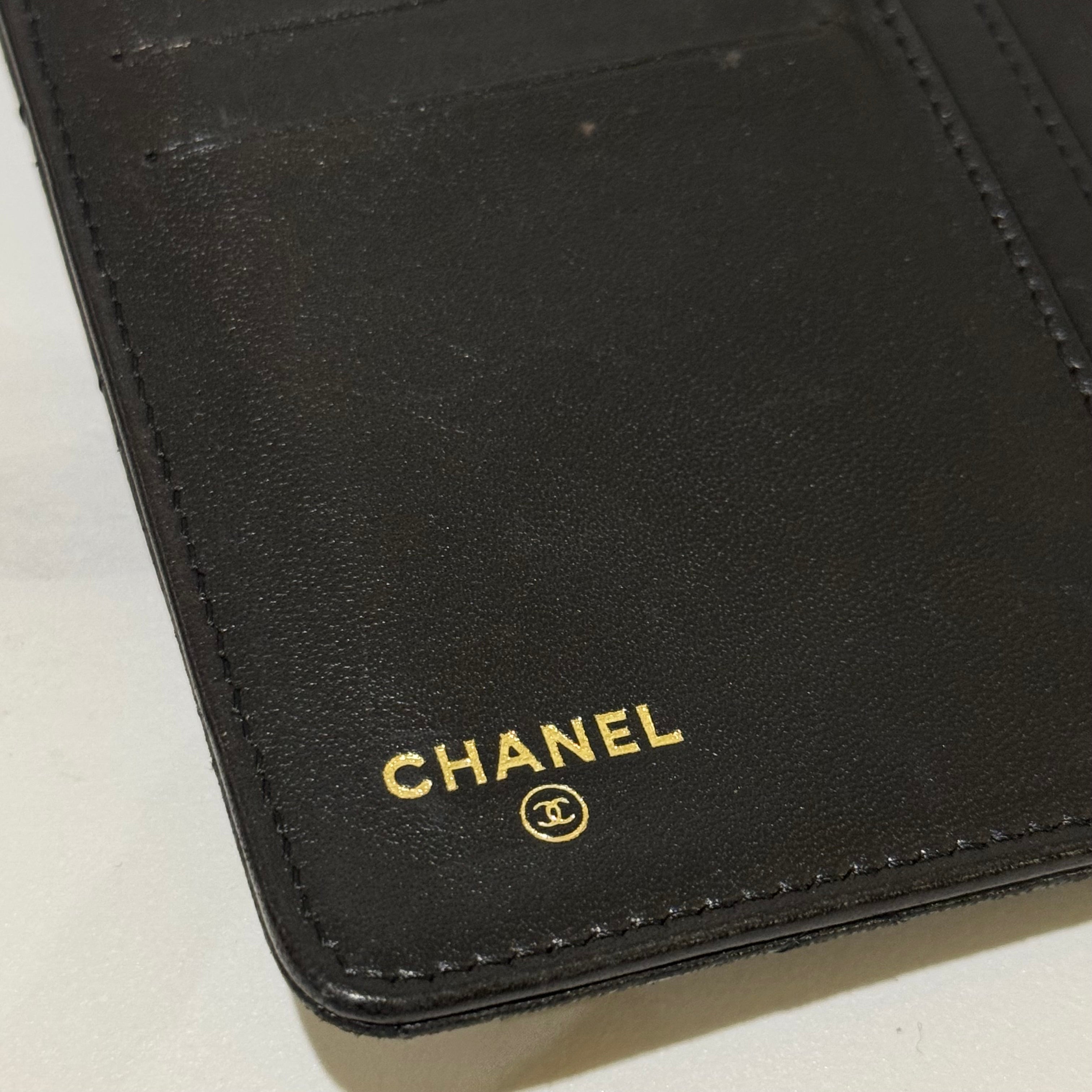 CHANEL LONG WALLET BLACK HEART LAMBSKIN