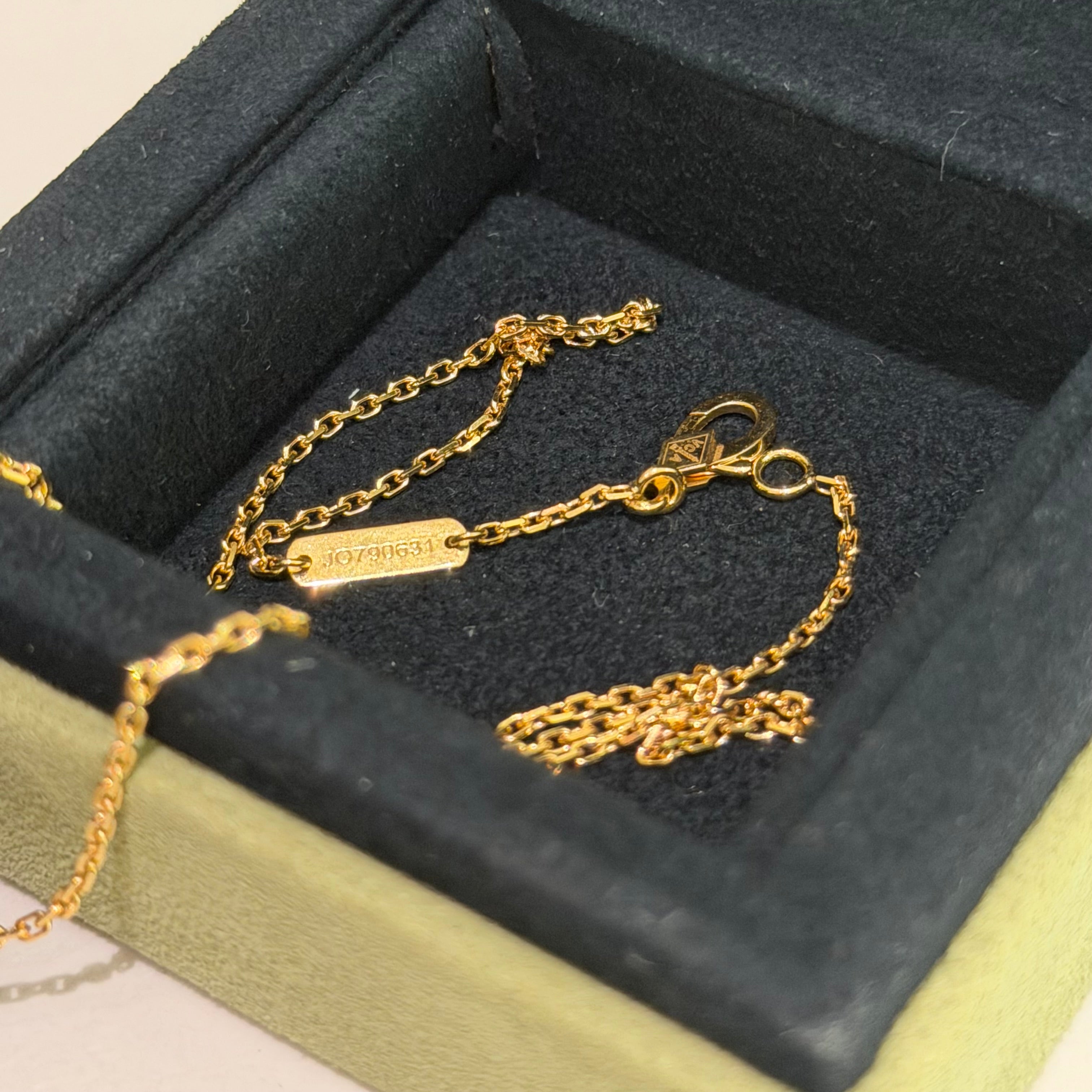 Van Cleef & Arpels 18K Yellow Gold Guilloché Necklace (Medium Model)