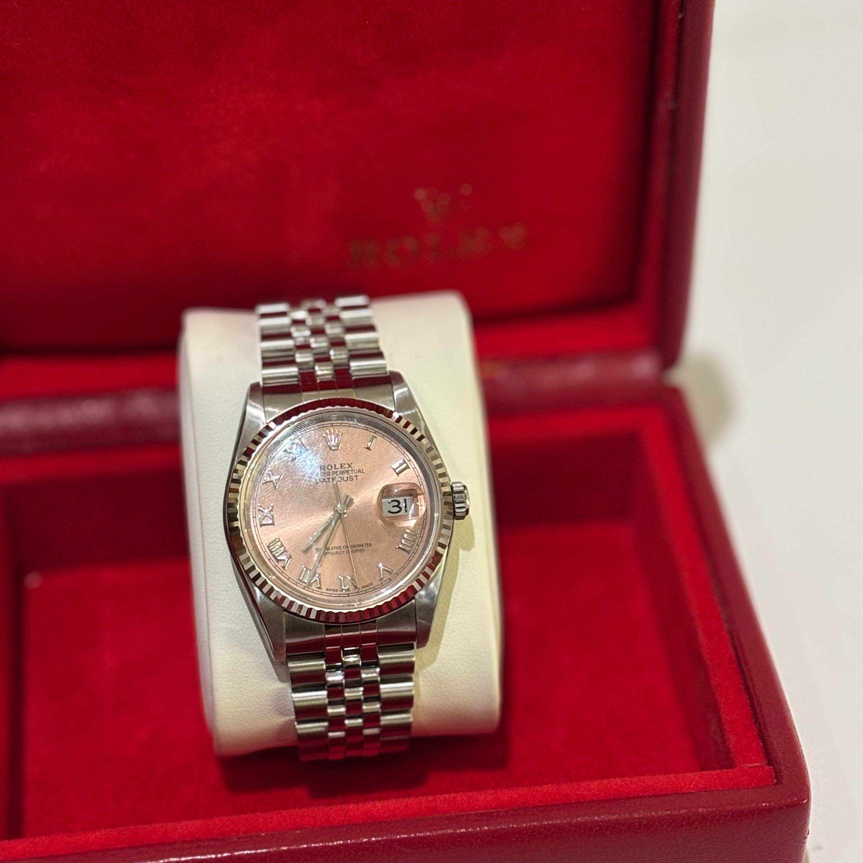 ROLEX OYSTER PERPETUAL DATEJUST 16234 PINK DIAL VINTAGE