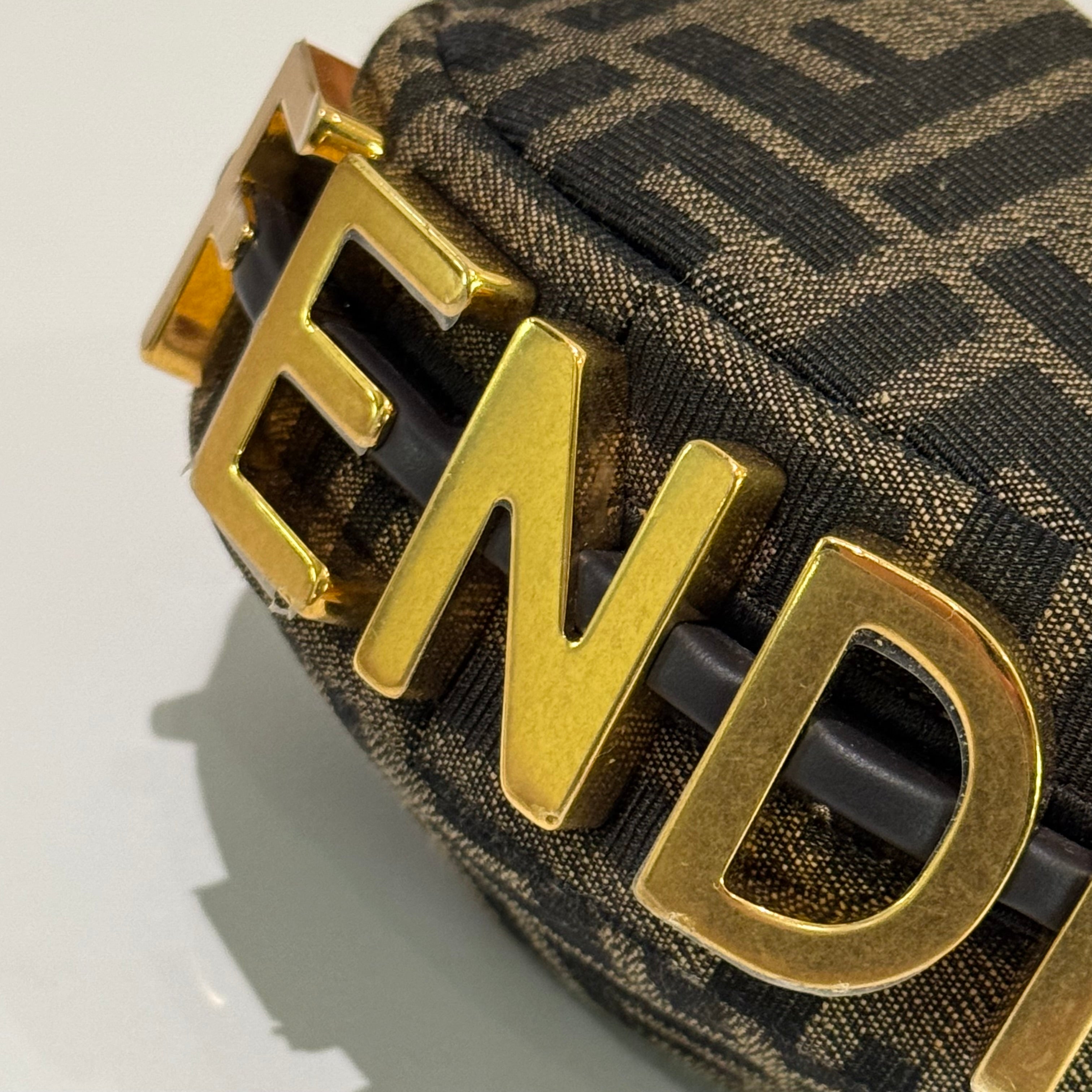 FENDI NANO FENDIGRAPHY BROWN HANDBAG