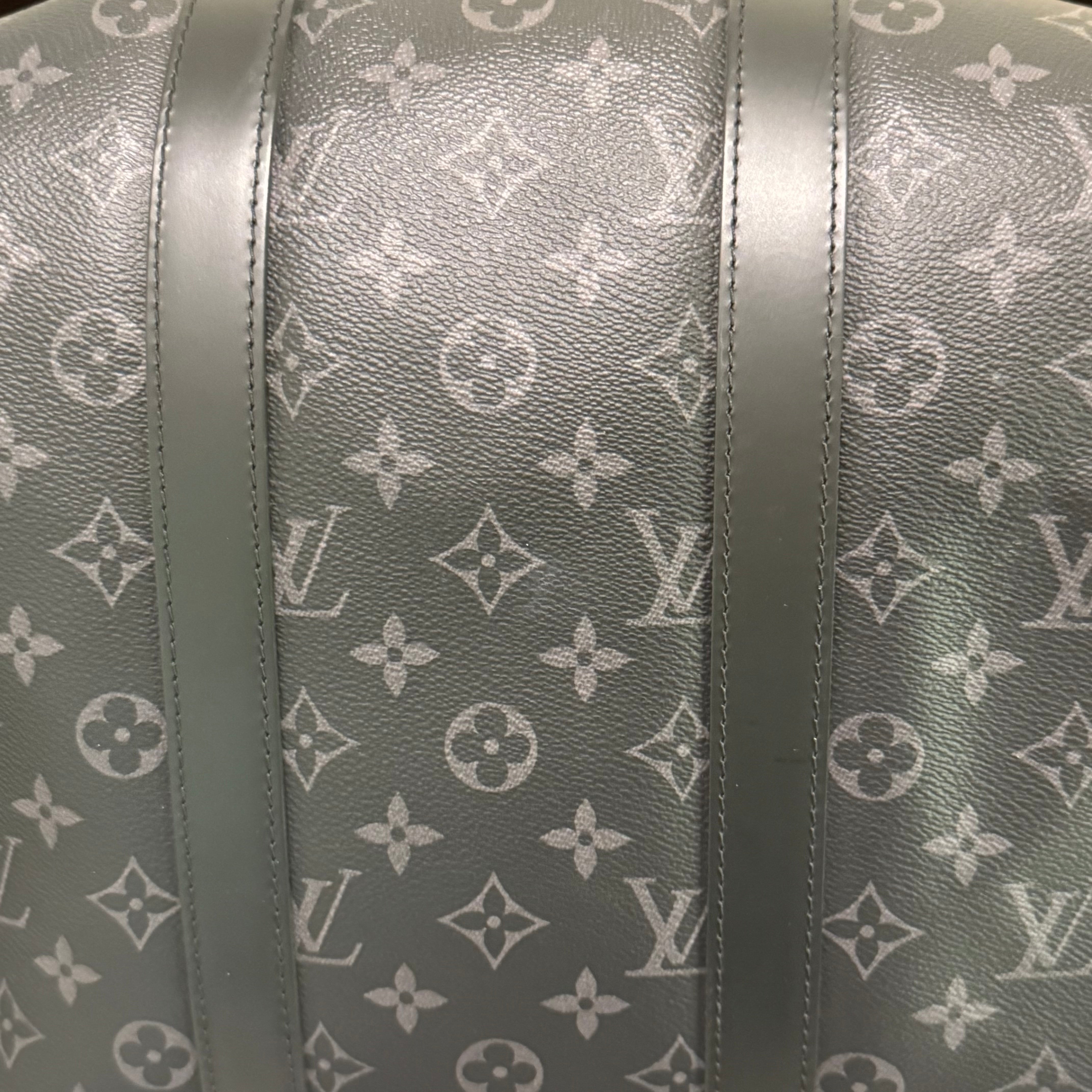 LOUIS VUITTON KEEPALL 45 MONOGRAM MACASSAR BLACK CANVAS