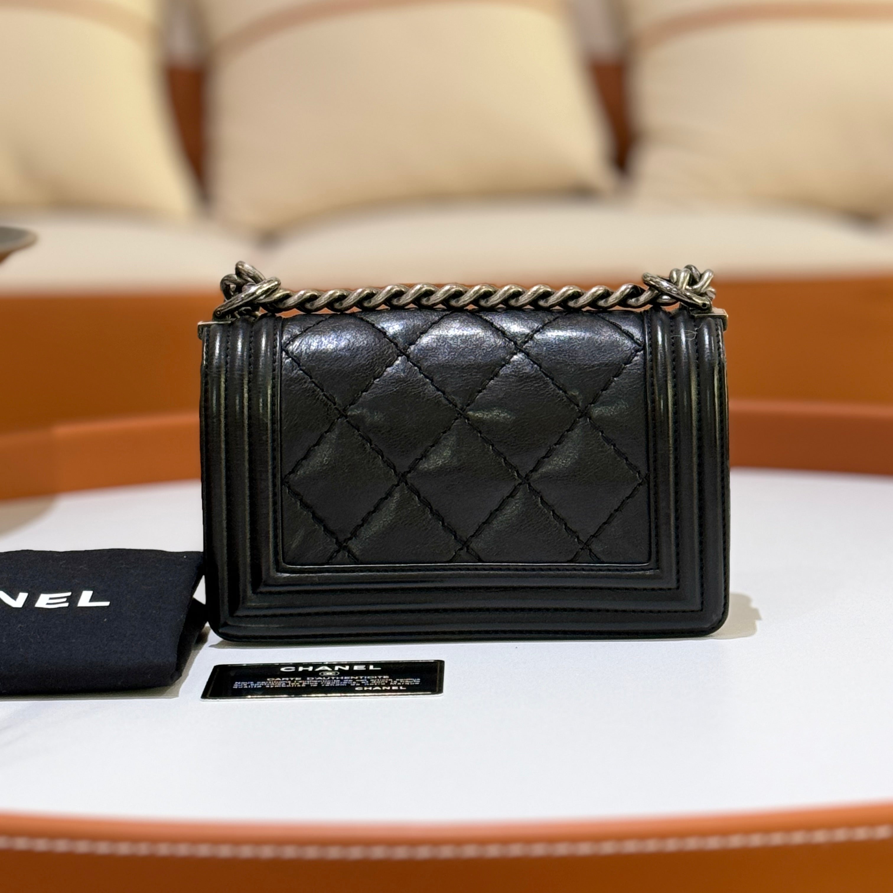 CHANEL SMALL LEBOY BLACK RUTHENIUM HARDWARE | COLLINS RAIN