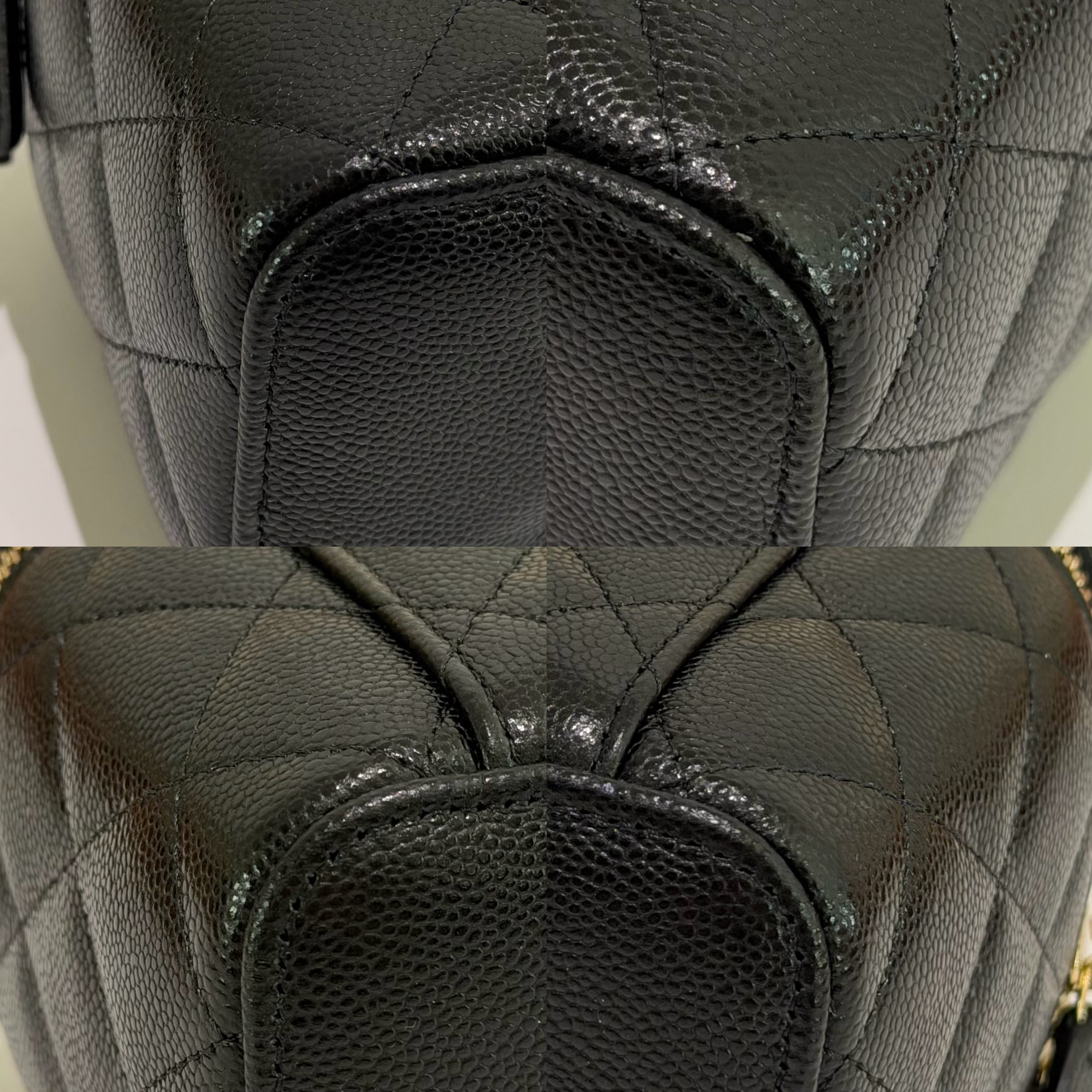 CHANEL Caviar Leather Long Vanity Chain Case