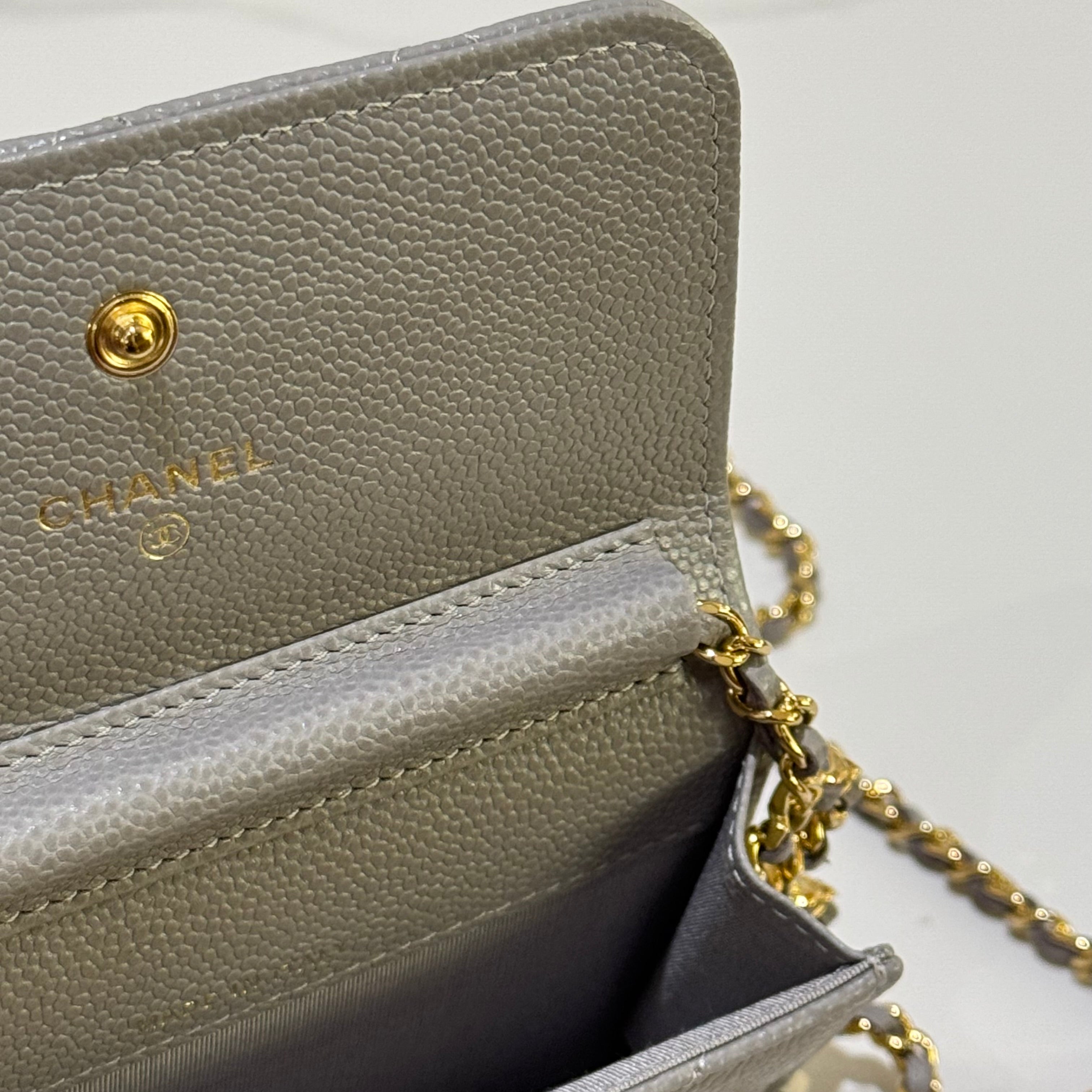 CHANEL MINI BAG COCO GREY COIN PURSE CHAIN BAG