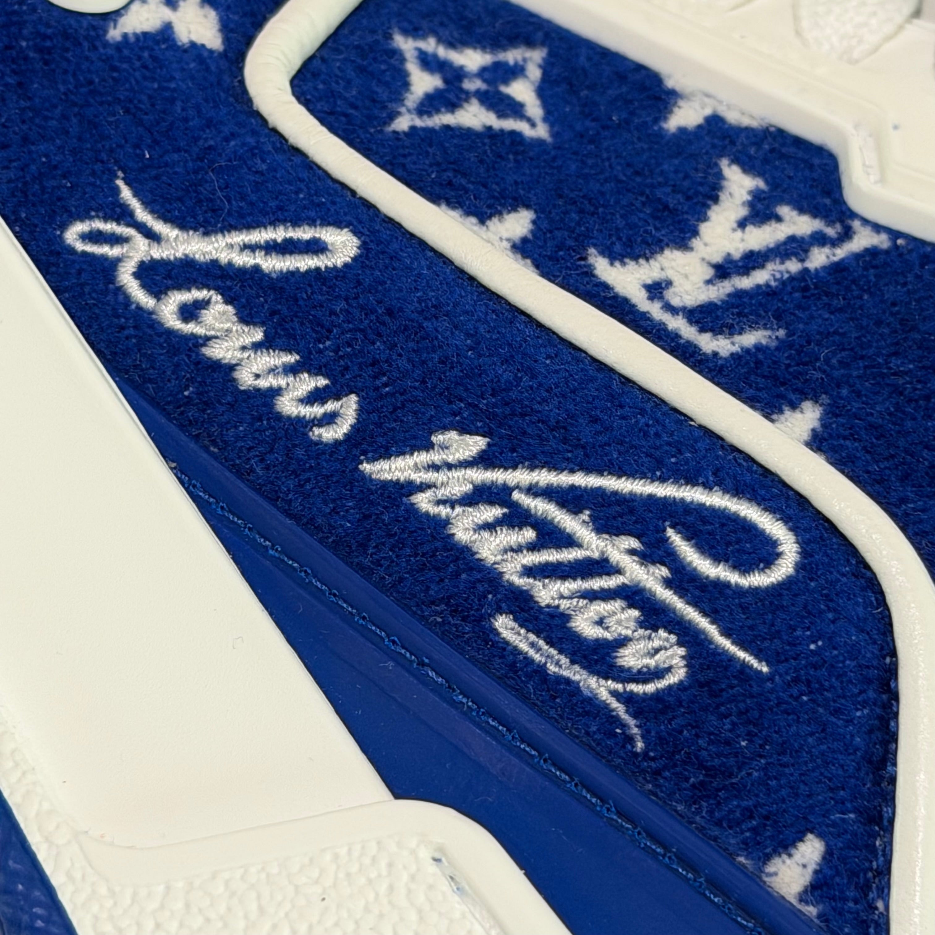 LOUIS VUITTON TRAINER BLUE WHITE MONOGRAM SNEAKERS