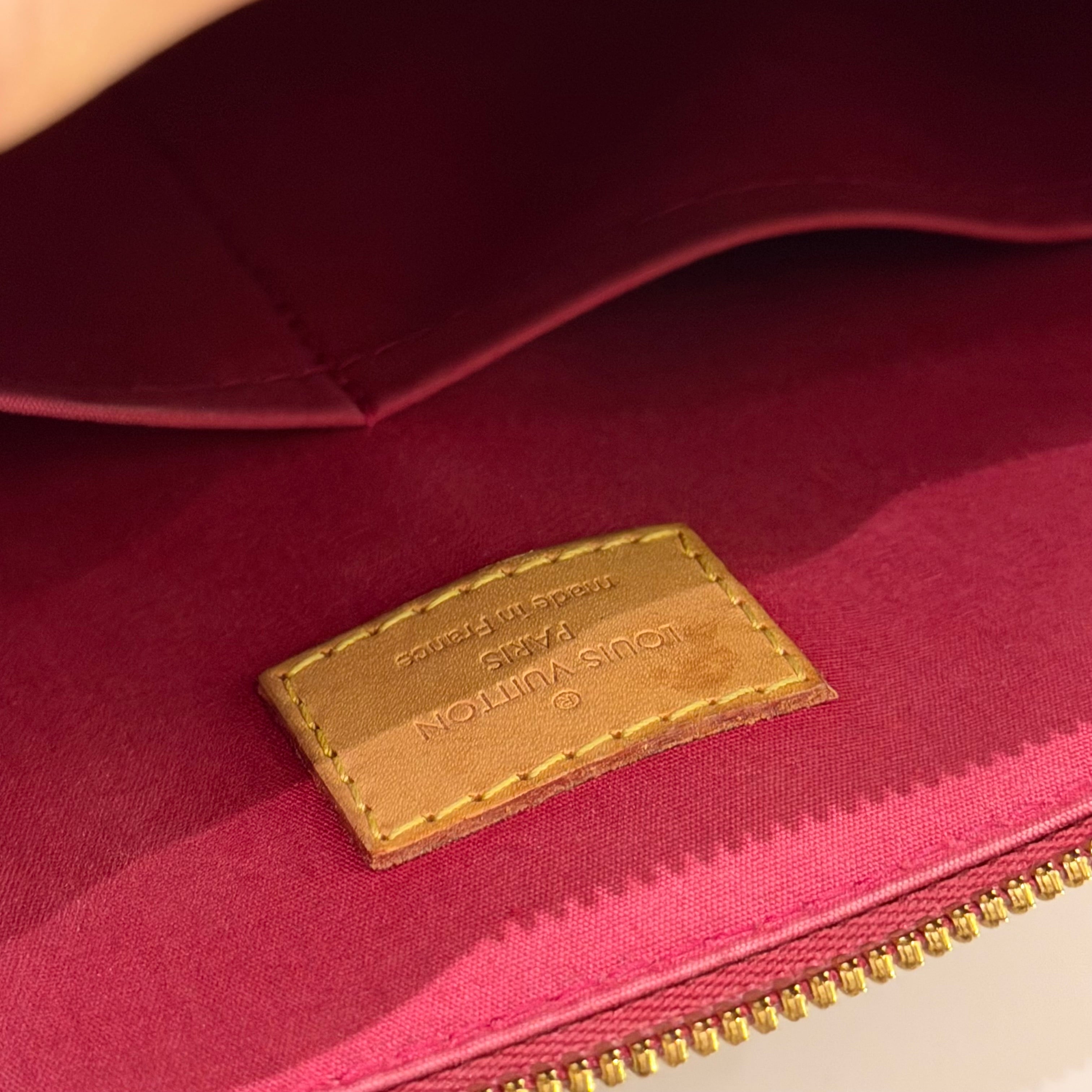 LOUIS VUITTON ALMA MEDIUM RED VERNIS LEATHER HANDBAG