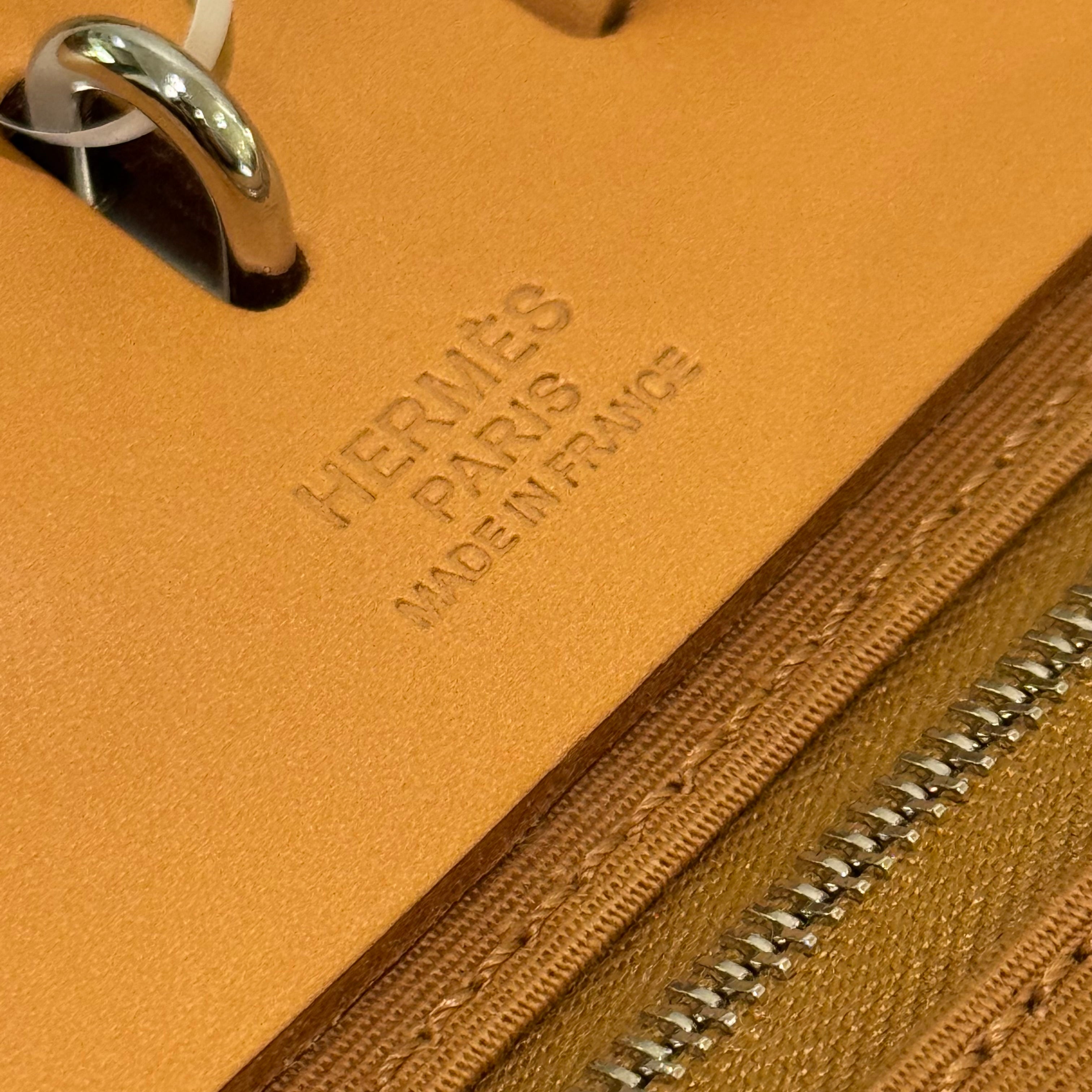 HERMÈS HERBAG 39 YELLOW BI-COLOR WITH SILVER HARDWARE (STAMP P)