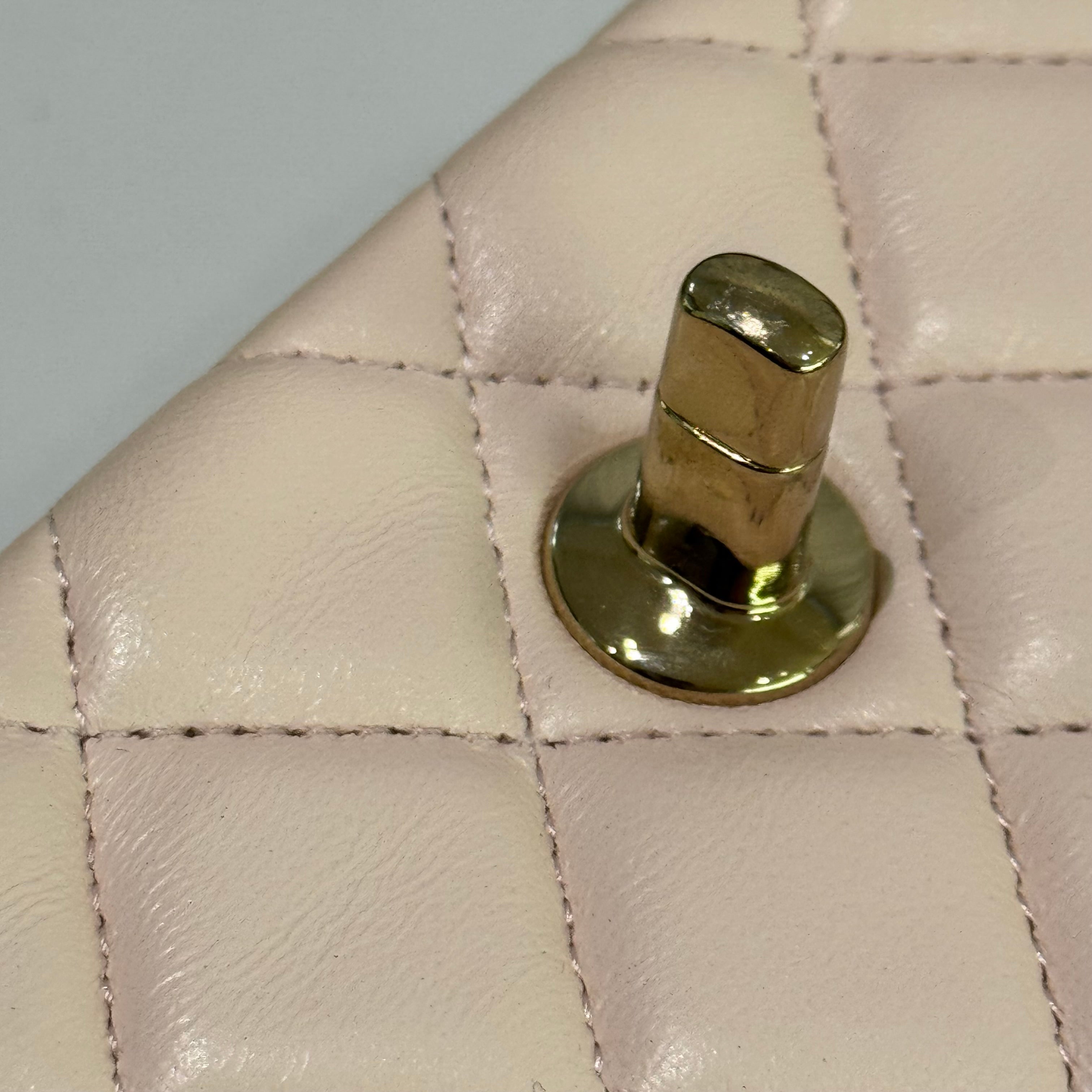 CHANEL CF MINI PINK LAMBSKIN RECTANGLE FLAP BAG WITH MICROCHIP