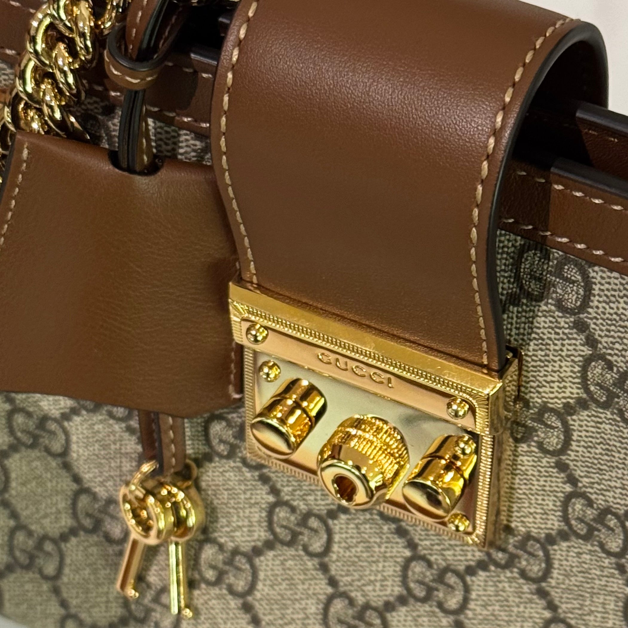 GUCCI PADLOCK SMALL BROWN SHOULDER BAG