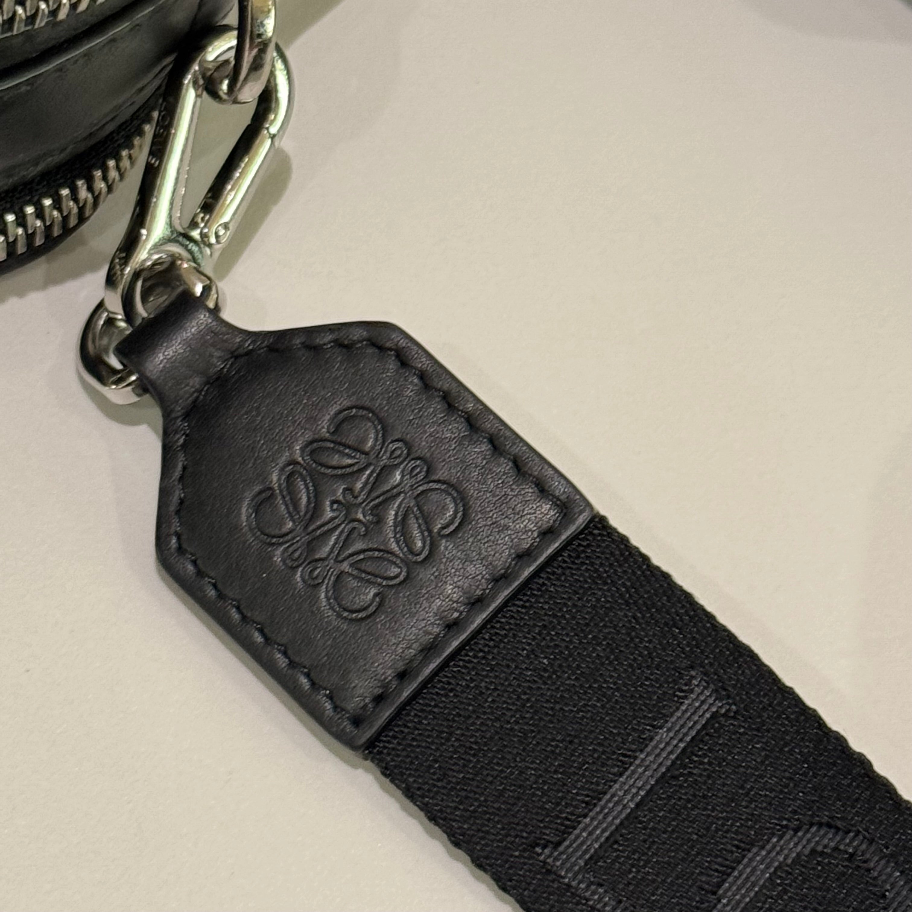 LOEWE BLACK EMBOSSED CAMERA BAG