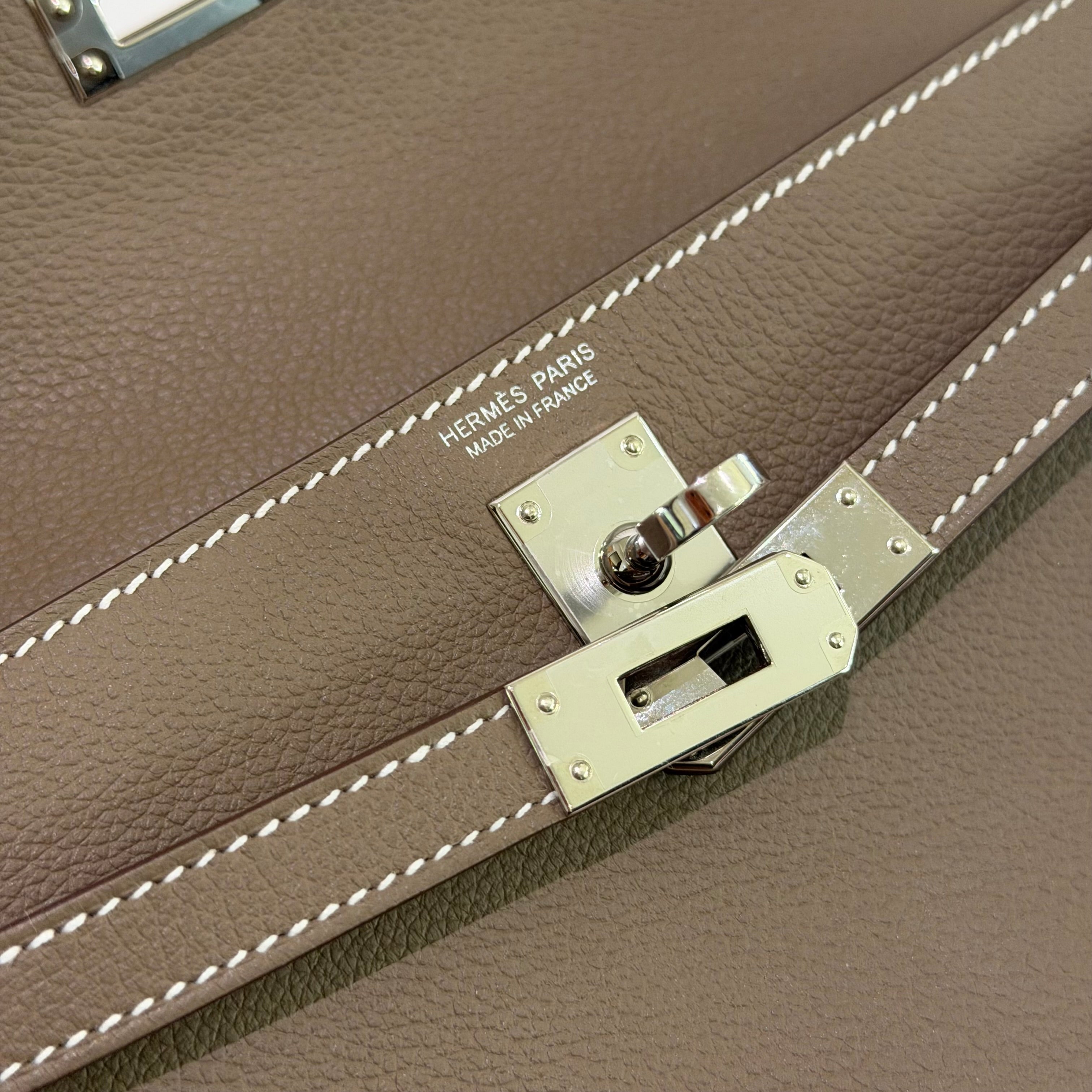 Hermès Kelly Danse Etoupe Epsom Leather Palladium Hardware